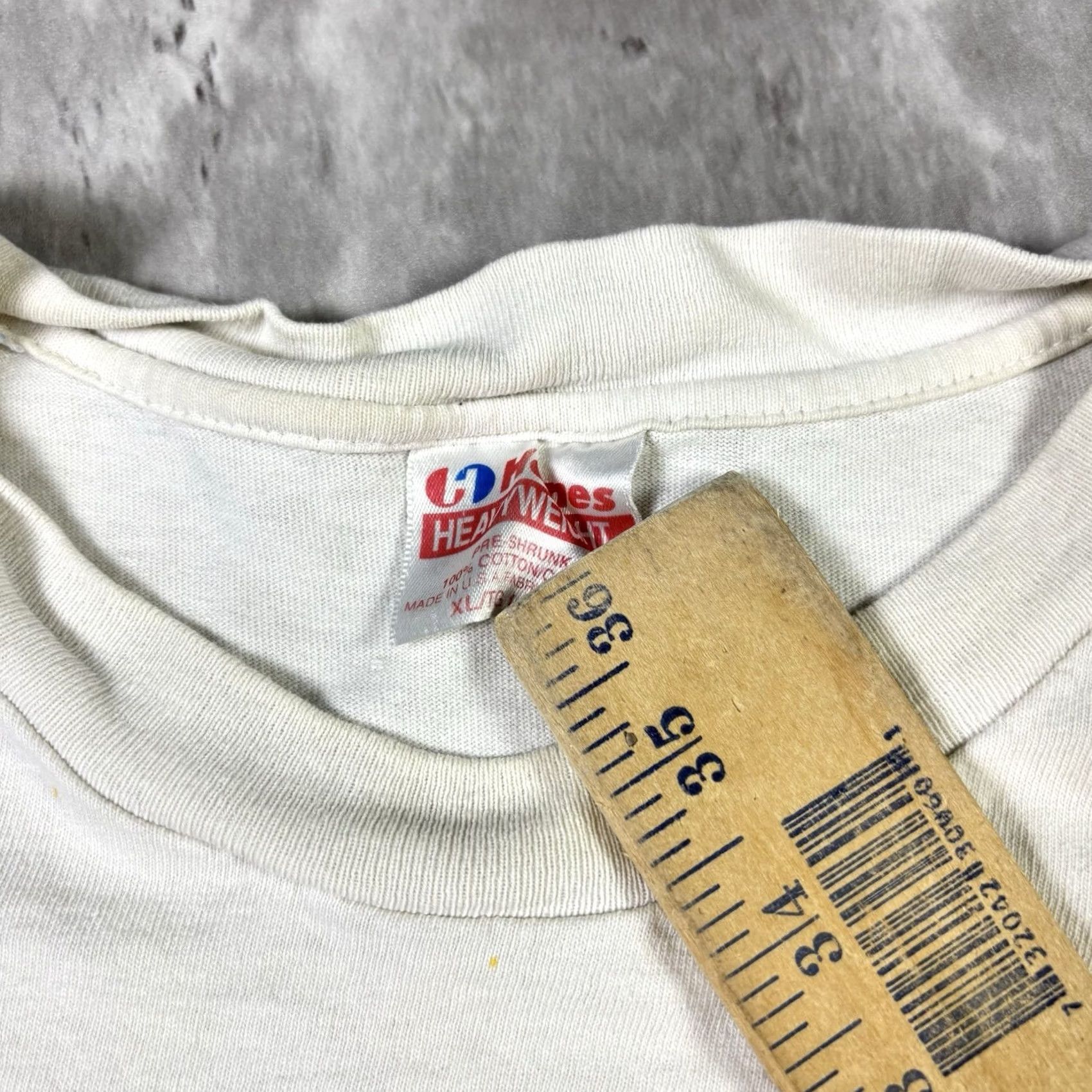 Hanes VINTAGE Hanes T-Shirt 90s Graphic Print Crew Neck Short Sleeve White XL Mens 90s Hazardous Substance Car Stitch Vintage Size US XL / EU 56 / 4 - 5 Thumbnail