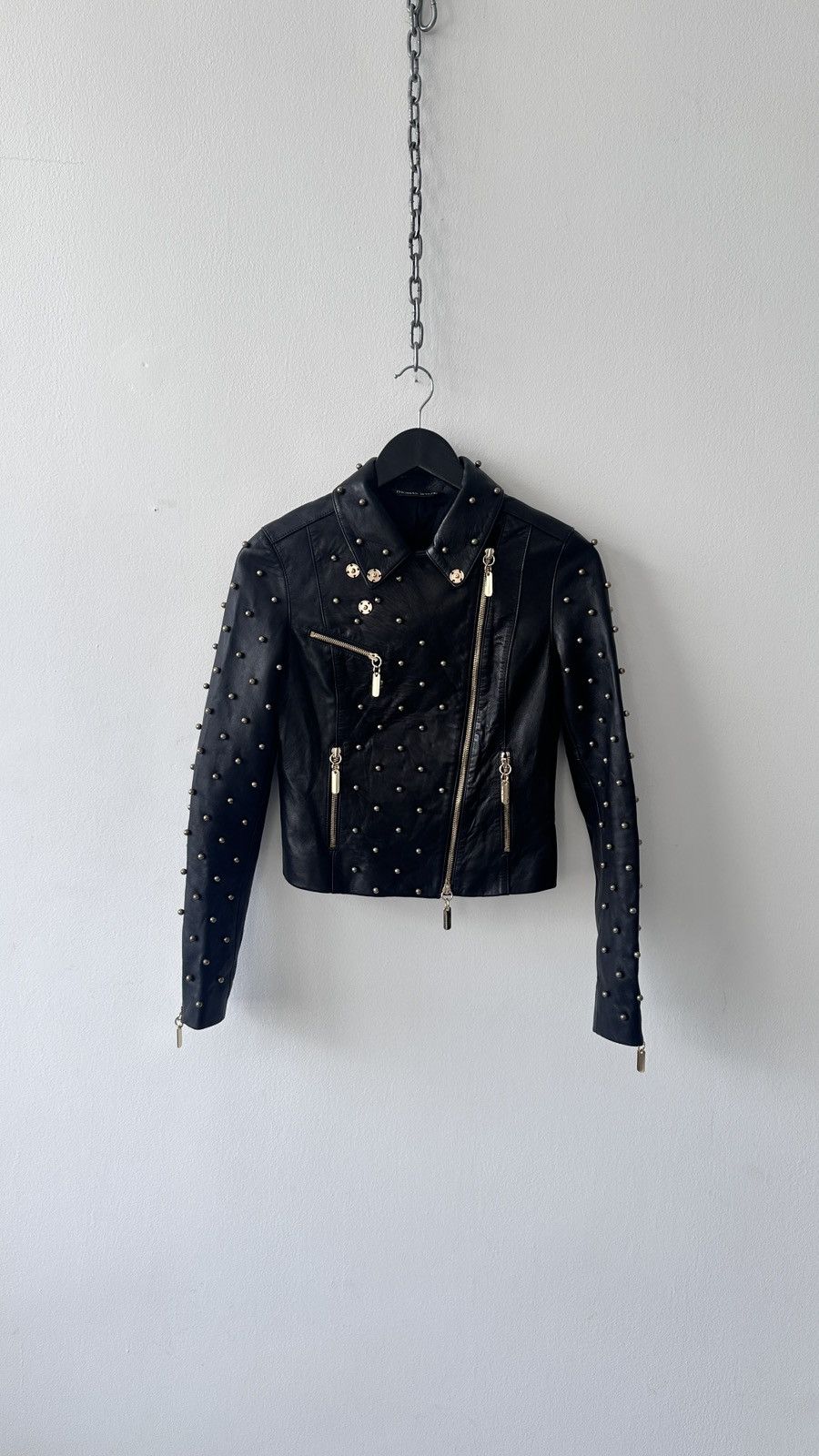 Thomas Wylde Thomas Wylde Studded Leather Biker Jacket Black Lambskin Size XS / US 0-2 / IT 36-38 - 7 Thumbnail