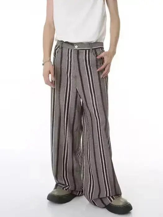 Japanese Brand Striped Loose Baggy Pants Size US 30 / EU 46 - 1 Thumbnail
