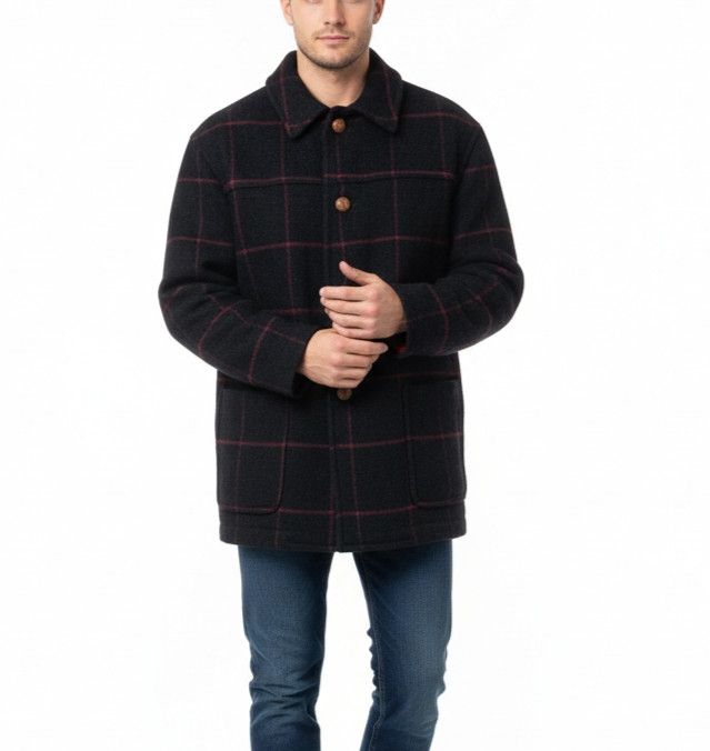 Original Montgomery Made in England Montgomery Checkered Wool Heavy Coat Size US M / EU 48-50 / 2 - 1 Thumbnail