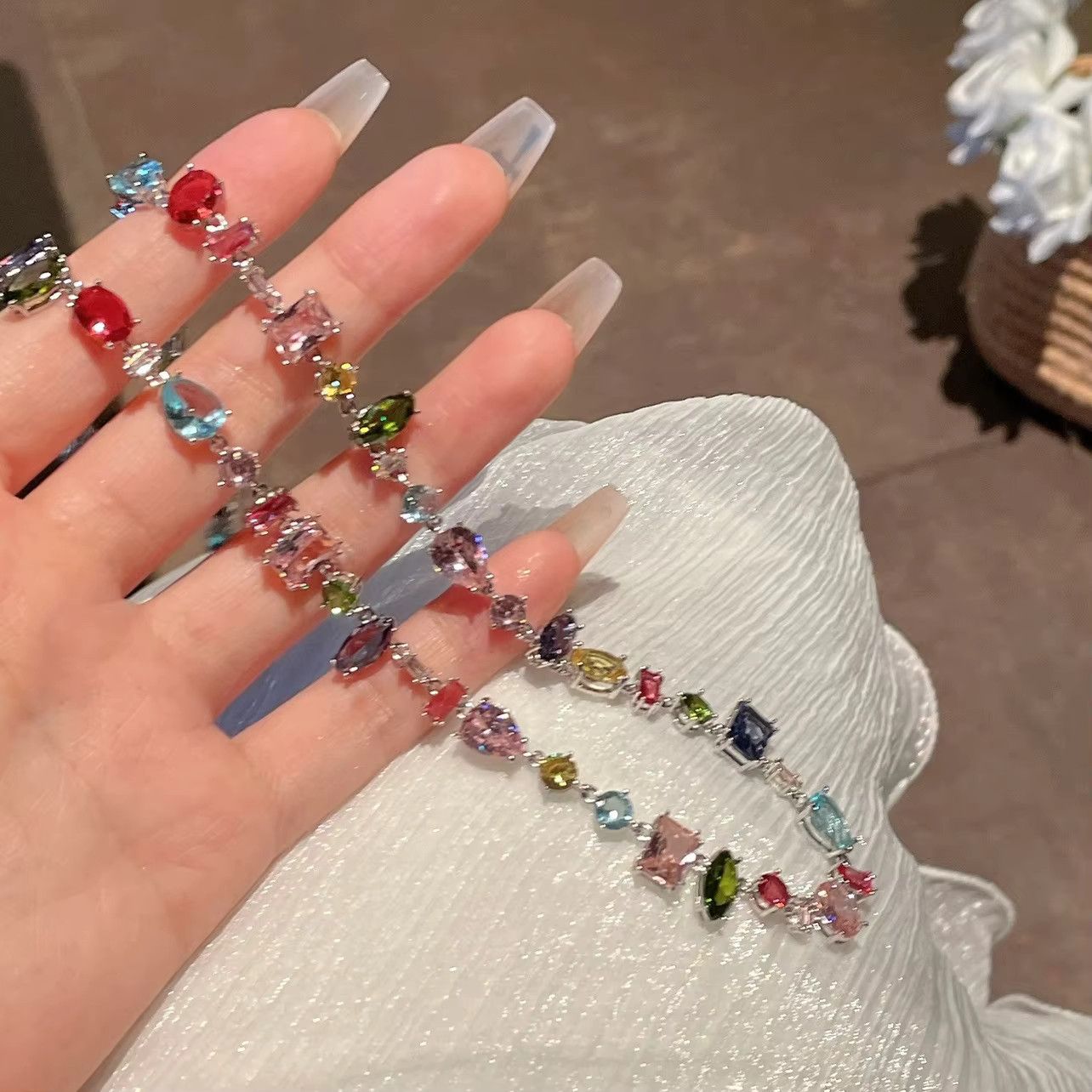 Jewelry Colourful Crystal Zircon Necklace Size ONE SIZE - 1 Thumbnail