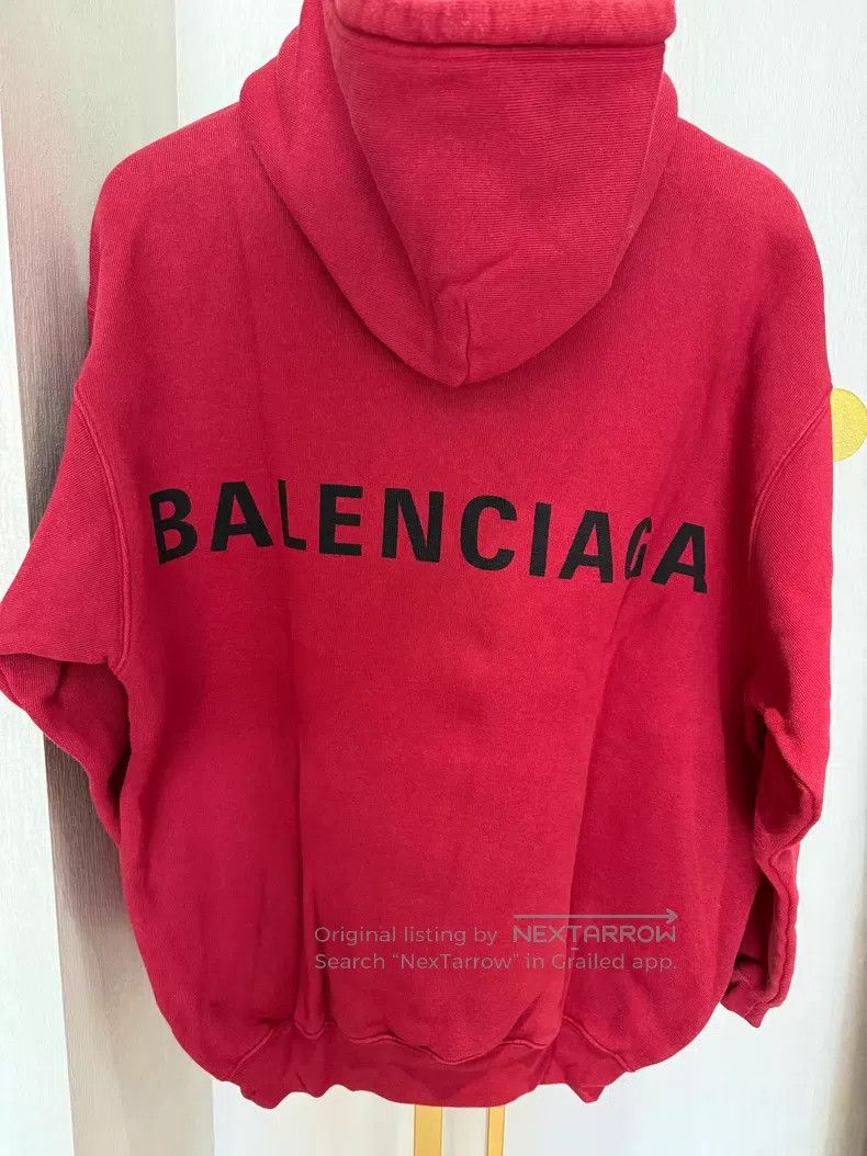 Balenciaga Balenciaga Red Hoodie with Back Logo Size US XS / EU 42 / 0 - 2 Thumbnail
