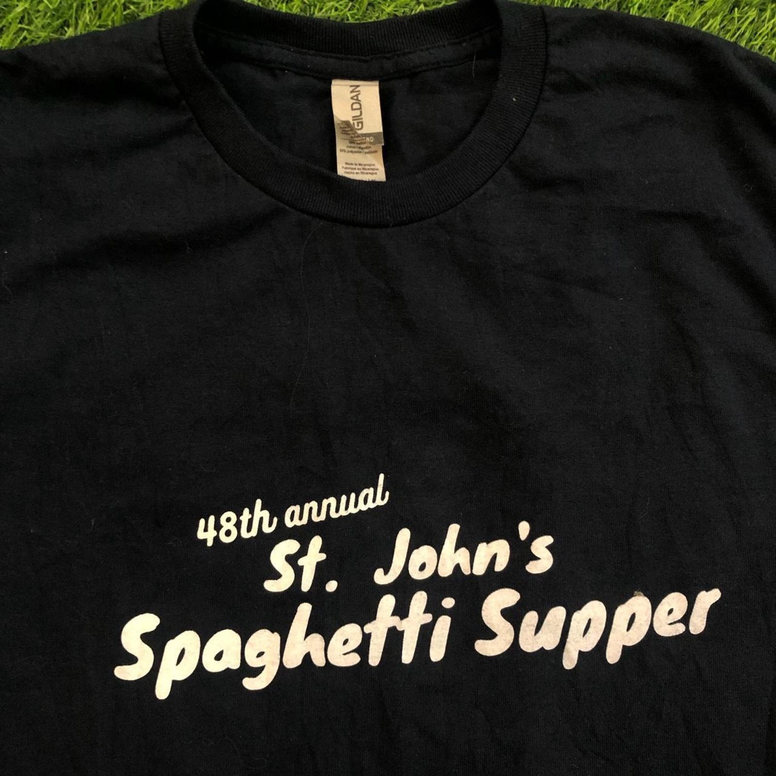Gildan Men's Navy St. Johns Spaghetti Supper Graphic Tee Size US M / EU 48-50 / 2 - 3 Thumbnail