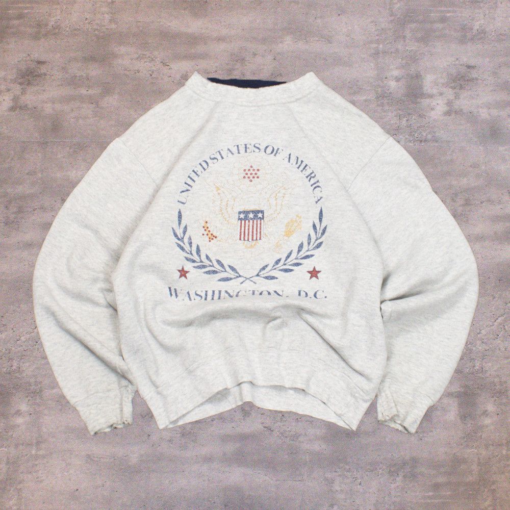 Vintage Vintage 90's USA Washington Heather Grey Crewneck Sweater Size US M / EU 48-50 / 2 - 1 Thumbnail