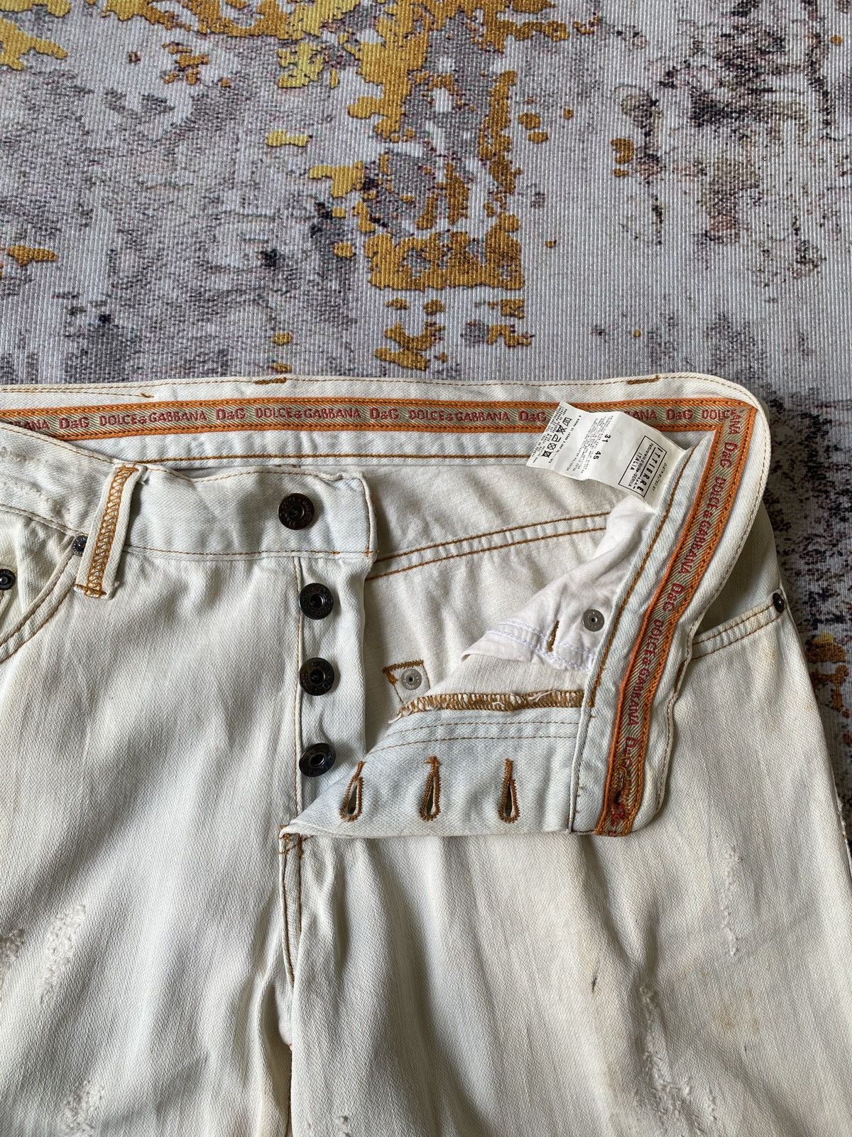 Dolce & Gabbana Dolce & Gabbana Rusty Distressed Bleached Denim Size US 33 - 18 Thumbnail