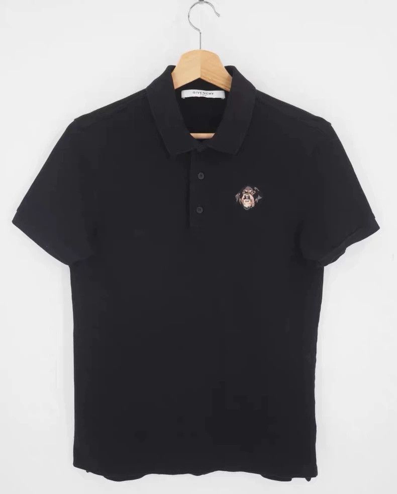 Givenchy Givenchy FW15 Black Embroidered Dog Head Short Sleeve Polo Size US S / EU 44-46 / 1 - 1 Thumbnail
