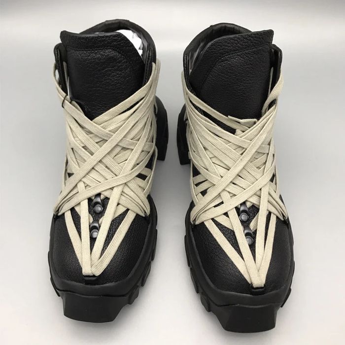Sneakers Men Leather Boots Multiple Laces Grailed