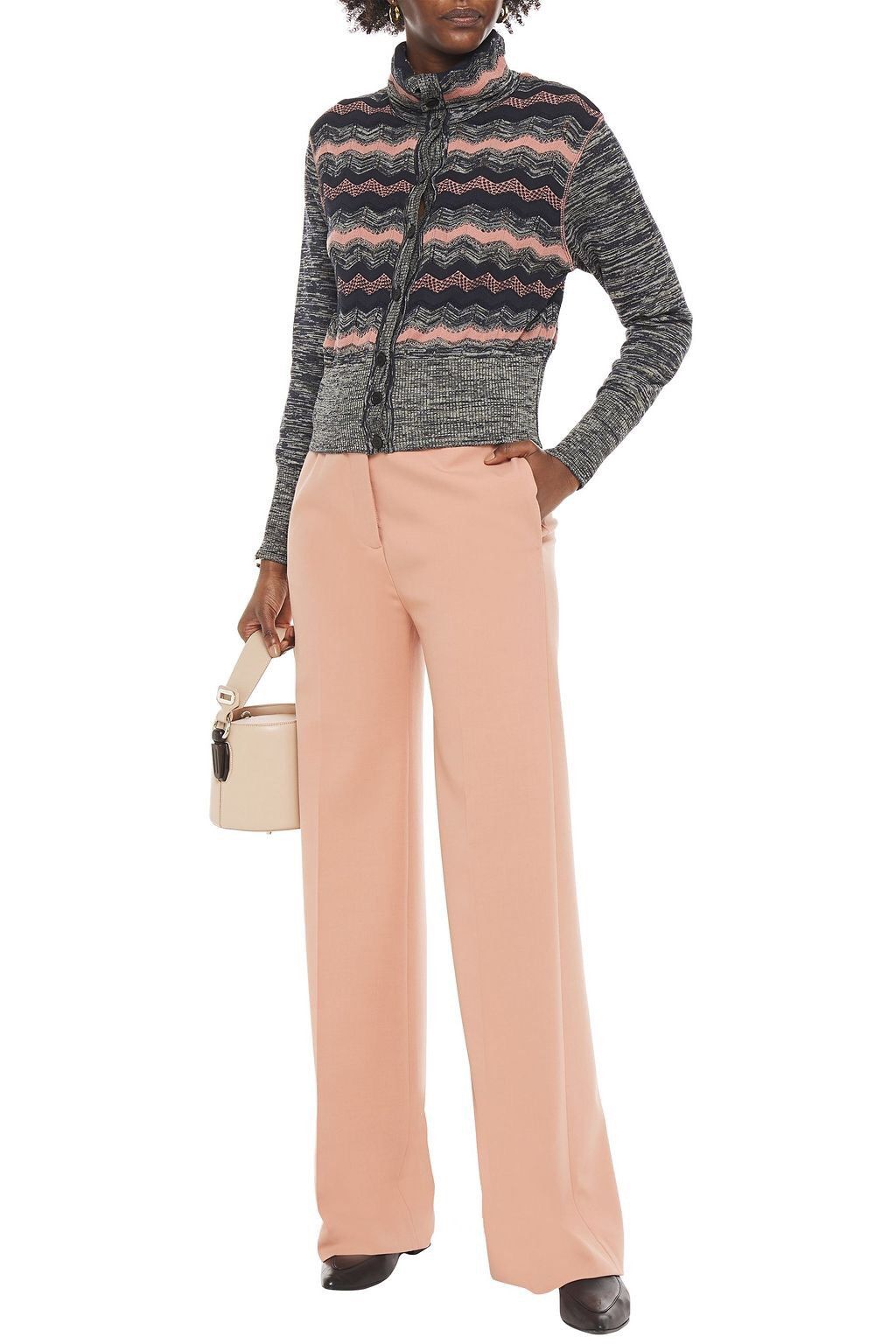 Missoni M MISSONI Crochet-knit Turtleneck Cardigan Sweater EU 42 Size M / US 6-8 / IT 42-44 - 2 Thumbnail