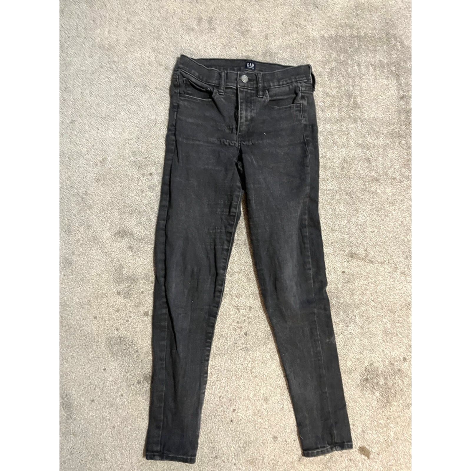 Gap Gap Jeans Regular Jegging Womens Black 2/26 Comfortable Stretch Pockets 5-Pocket Design Denim Fabric Wash Light Cotton Polyester Spandex Size 26" / US 2 / IT 38 - 2 Thumbnail