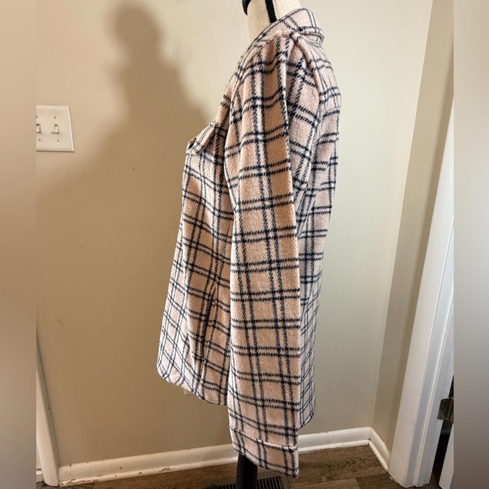 Other Caslon wool blend shacket pink & navy plaid SZ XS Size XS / US 0-2 / IT 36-38 - 3 Thumbnail