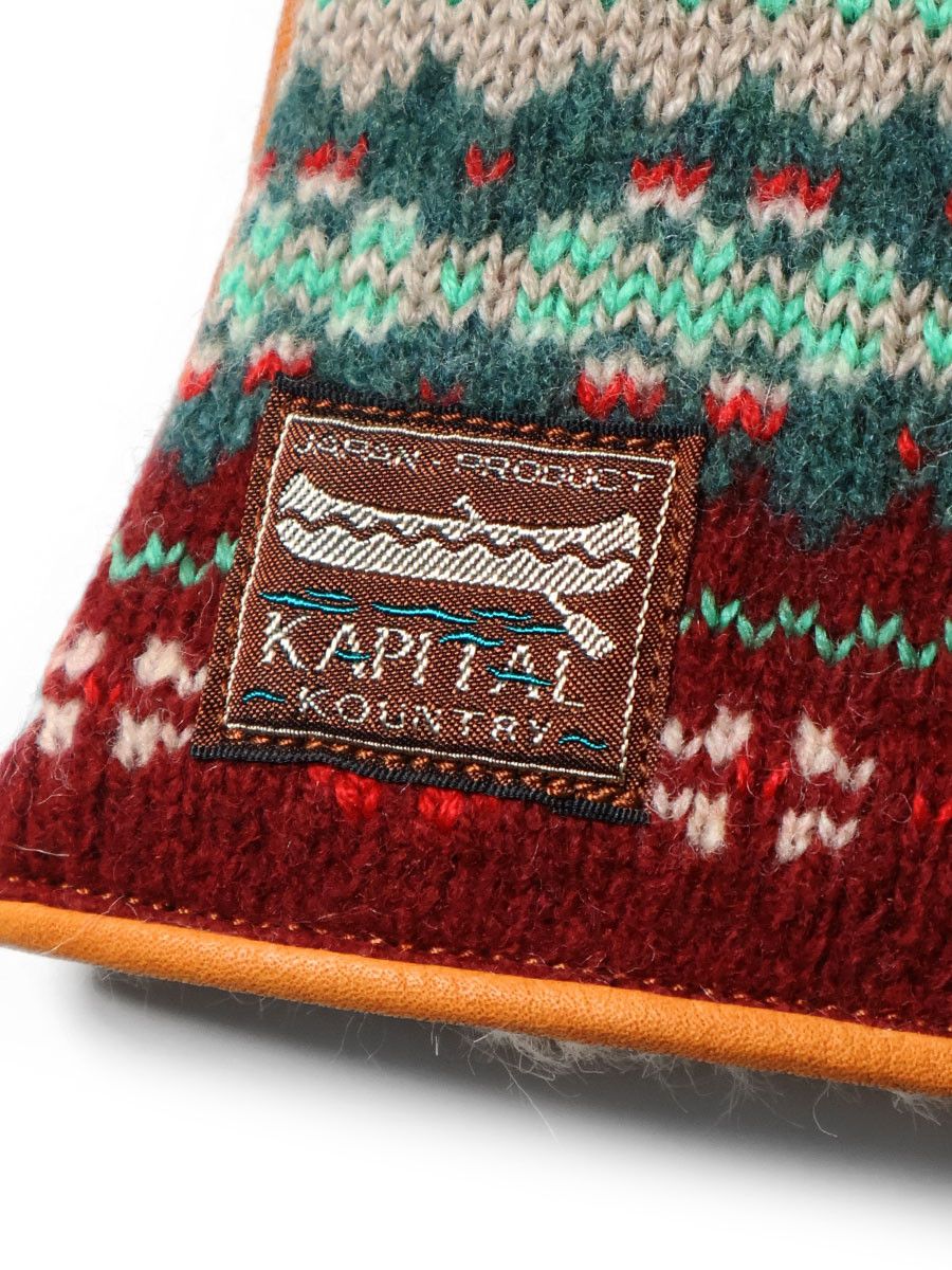 Kapital kapital leather Fair isle grove mittens Size ONE SIZE - 4 Thumbnail