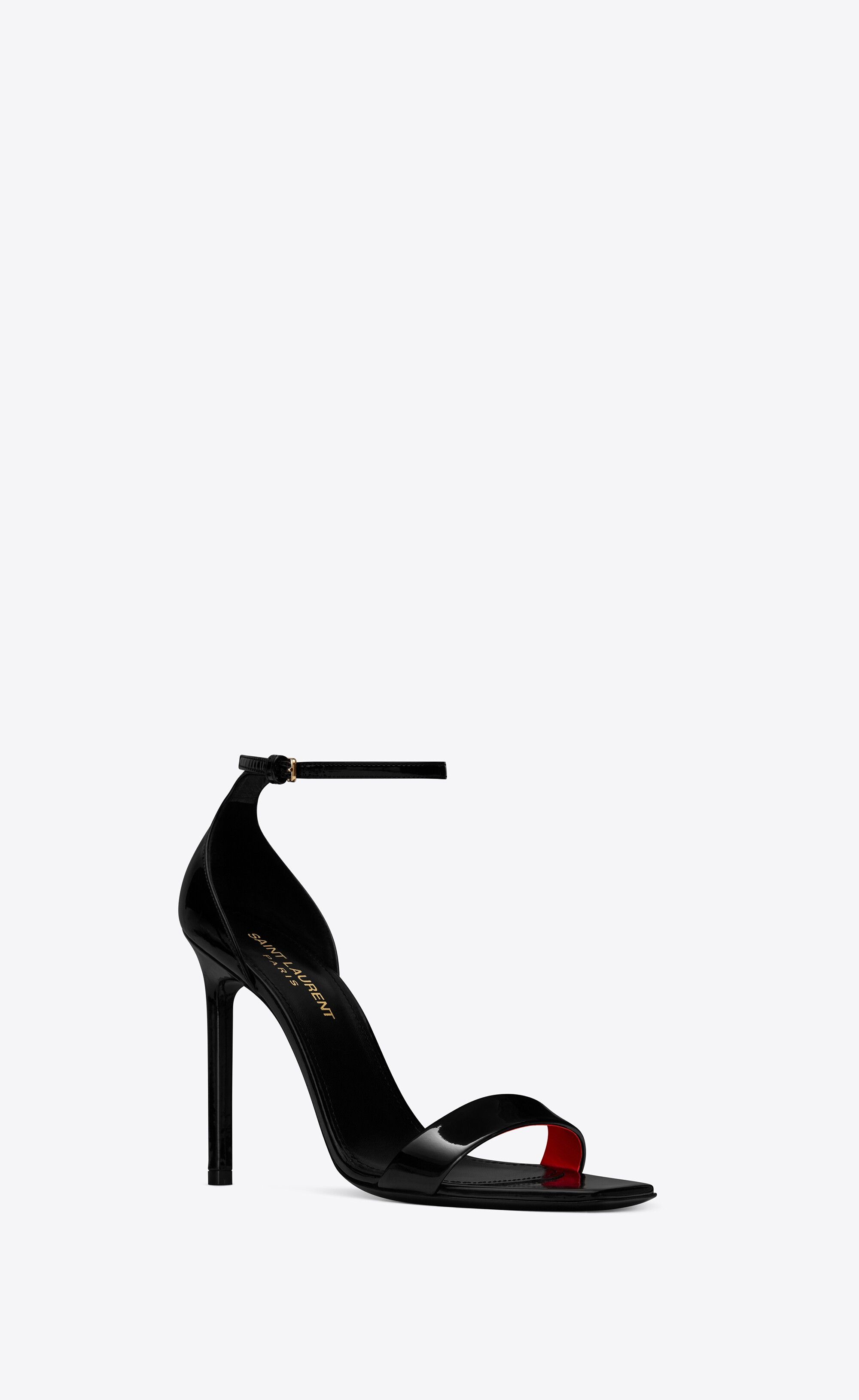 Saint Laurent Paris oc11z1125 Amber Sandals in Patent Leather in Black Size US 6.5 / IT 36.5 - 1 Thumbnail