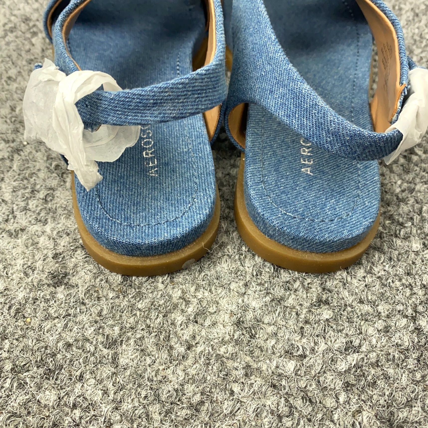 Vintage AEROSOLES Denim Blue Strappy Sandals Womens Size 5 M Flat Open Toe Buckle Size US 5 / IT 35 - 5 Thumbnail