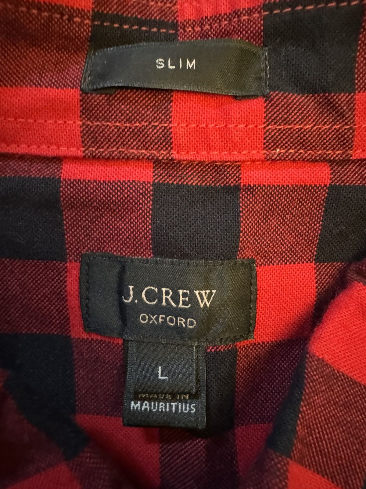 J.Crew J. Crew Red & Black Plaid Shirt Size US L / EU 52-54 / 3 - 7 Thumbnail