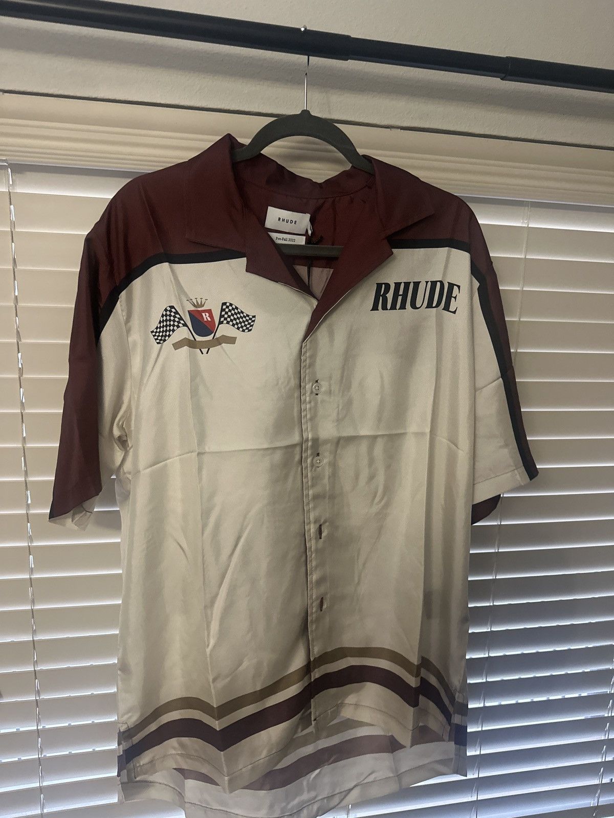 Rhude RHUDE 100% Silk Bull Market Racing Team Shirt Fall 2022 Coll Size US L / EU 52-54 / 3 - 1 Thumbnail