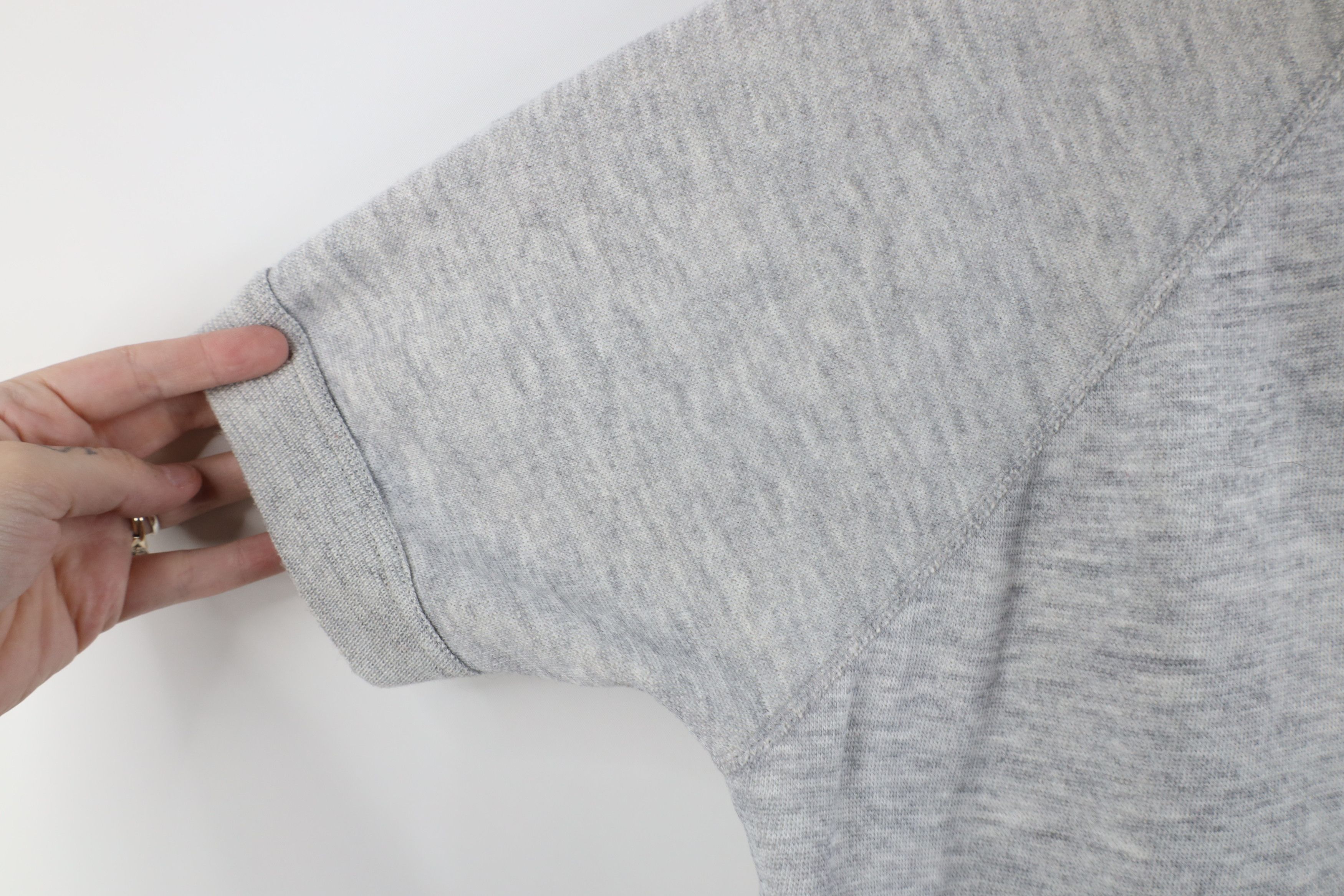 Vintage Vintage 70s Streetwear Short Sleeve Sweatshirt Heather Gray Size US XL / EU 56 / 4 - 5 Thumbnail