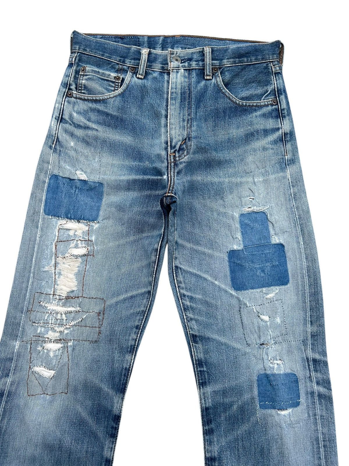 Kapital Thrashed Vintage Levis big E Selvedge Repair Denim jeans Size US 30 / EU 46 - 4 Thumbnail