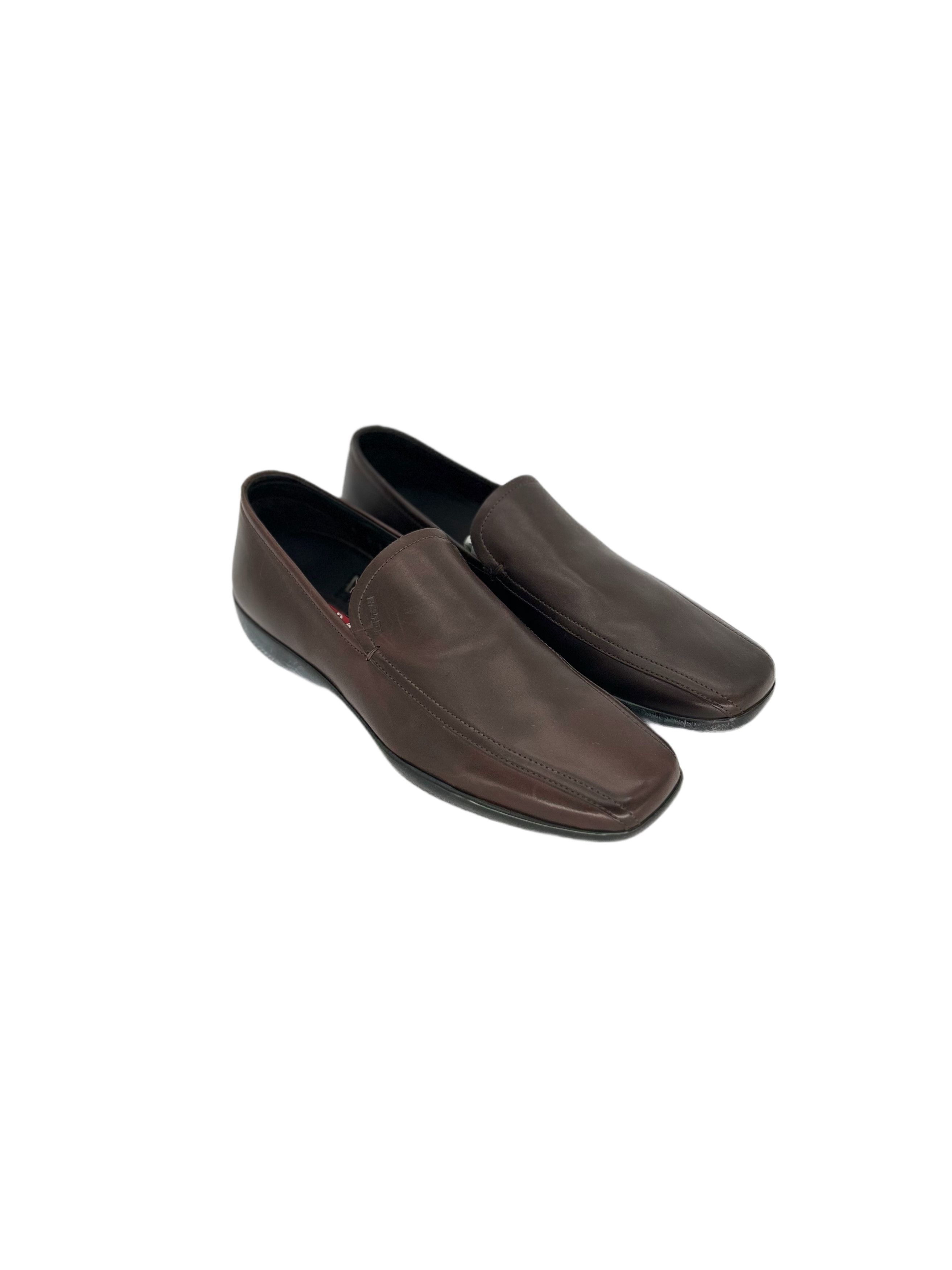 Prada Prada Linea Rossa Dark Brown Loafer Shoes Size US 7 / EU 40 - 1 Thumbnail