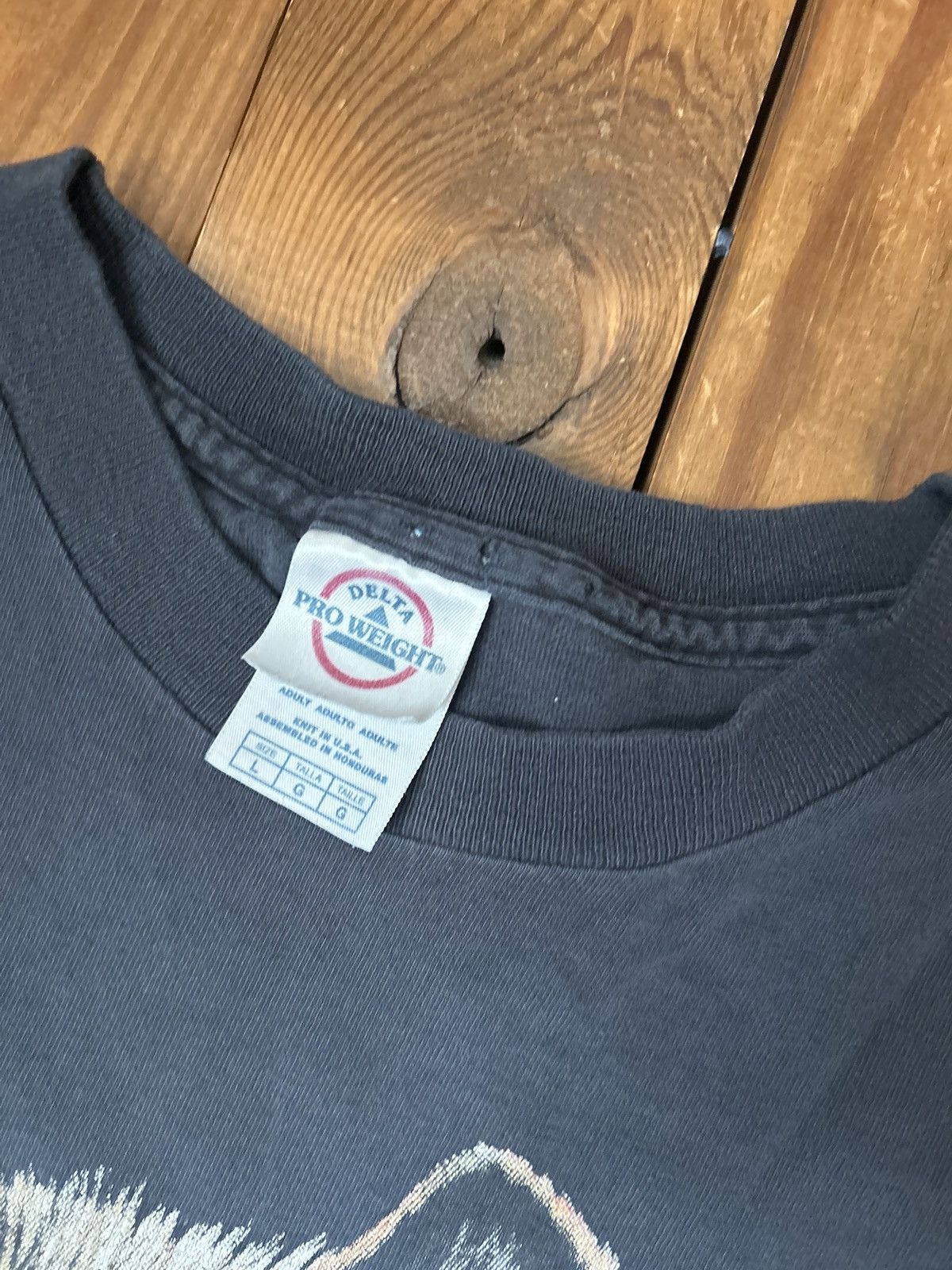 Harley Davidson × Vintage Vintage Grey Wolf Faded Distressed Black Sleeveless Shirt Size US L / EU 52-54 / 3 - 2 Thumbnail