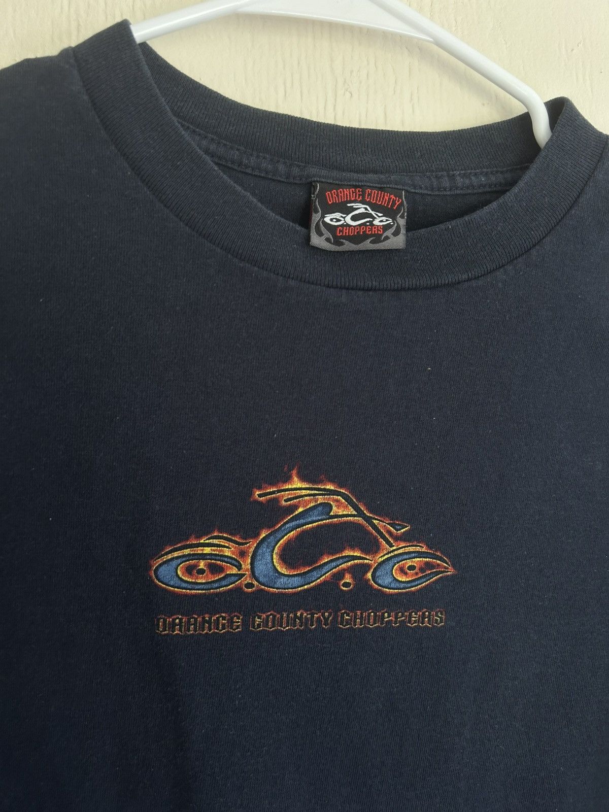 West Coast Choppers Orange County Choppers Cross Flame Longsleeve Navy Biker Tee Size US L / EU 52-54 / 3 - 3 Thumbnail