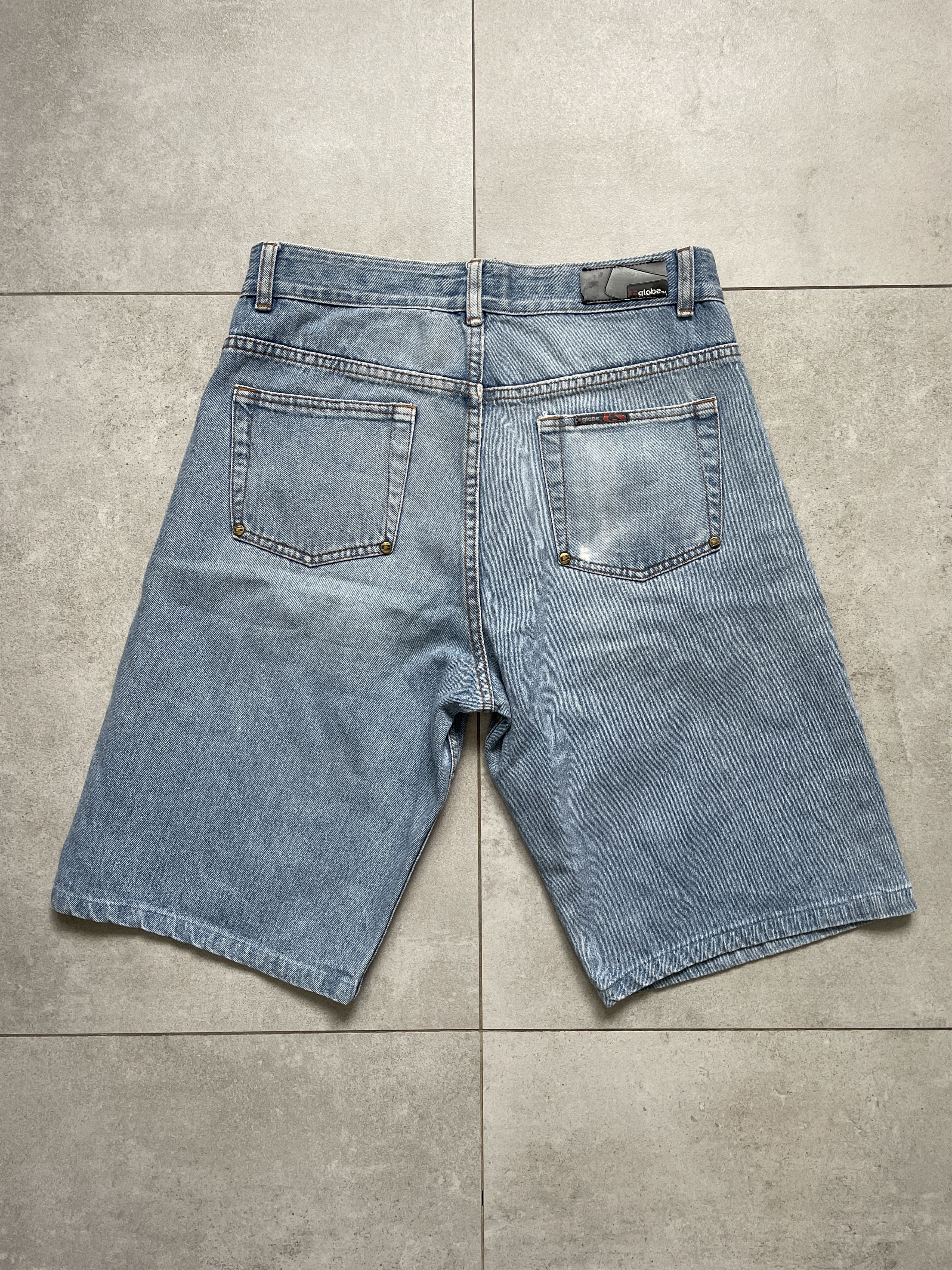 Globe Y2K GLOBE SKATE LIGHT WASHED BAGGY DENIM JORTS SHORTS Size US 30 / EU 46 - 1 Thumbnail