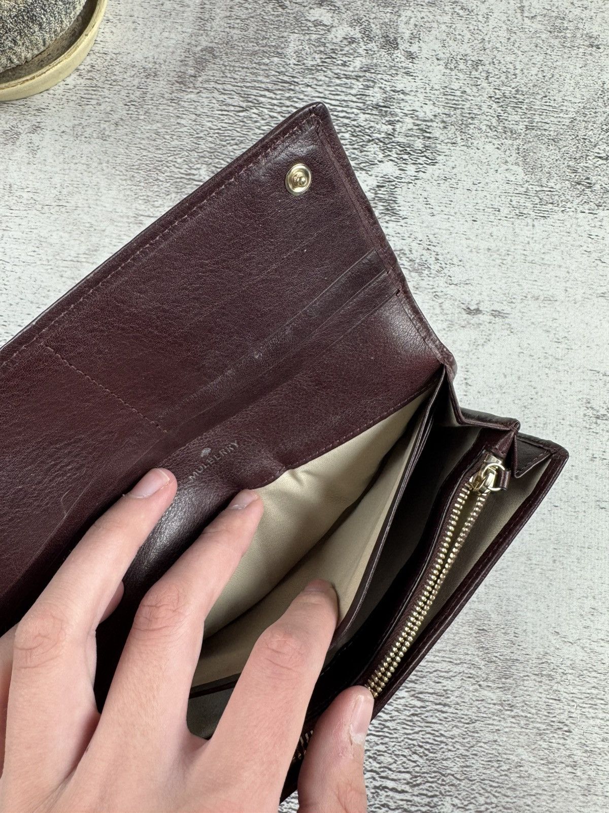 Mulberry Mulberry Oxblood Continental Tree Vintage Genuine Leather Wallet Purse Size ONE SIZE - 9 Thumbnail