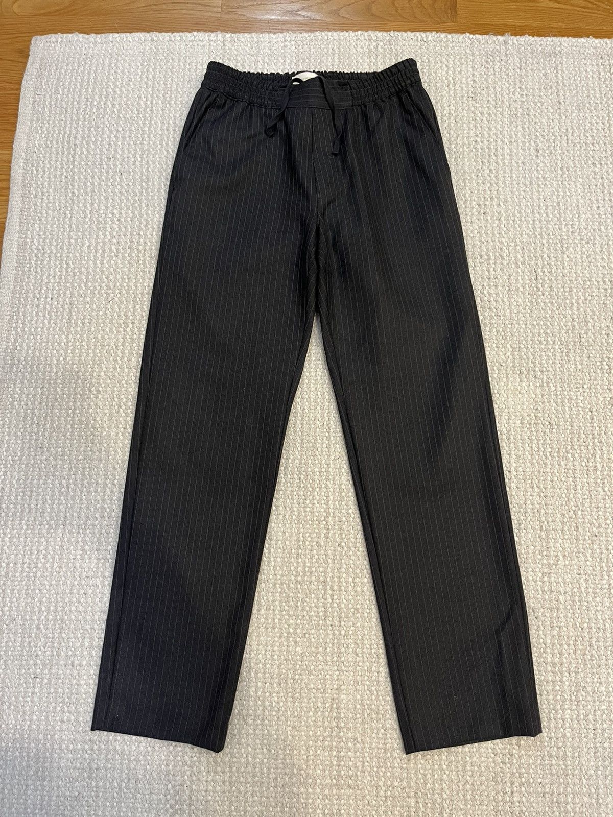 Aime Leon Dore Elasticated Dress Trouser / Charcoal Pinstripe / XS 