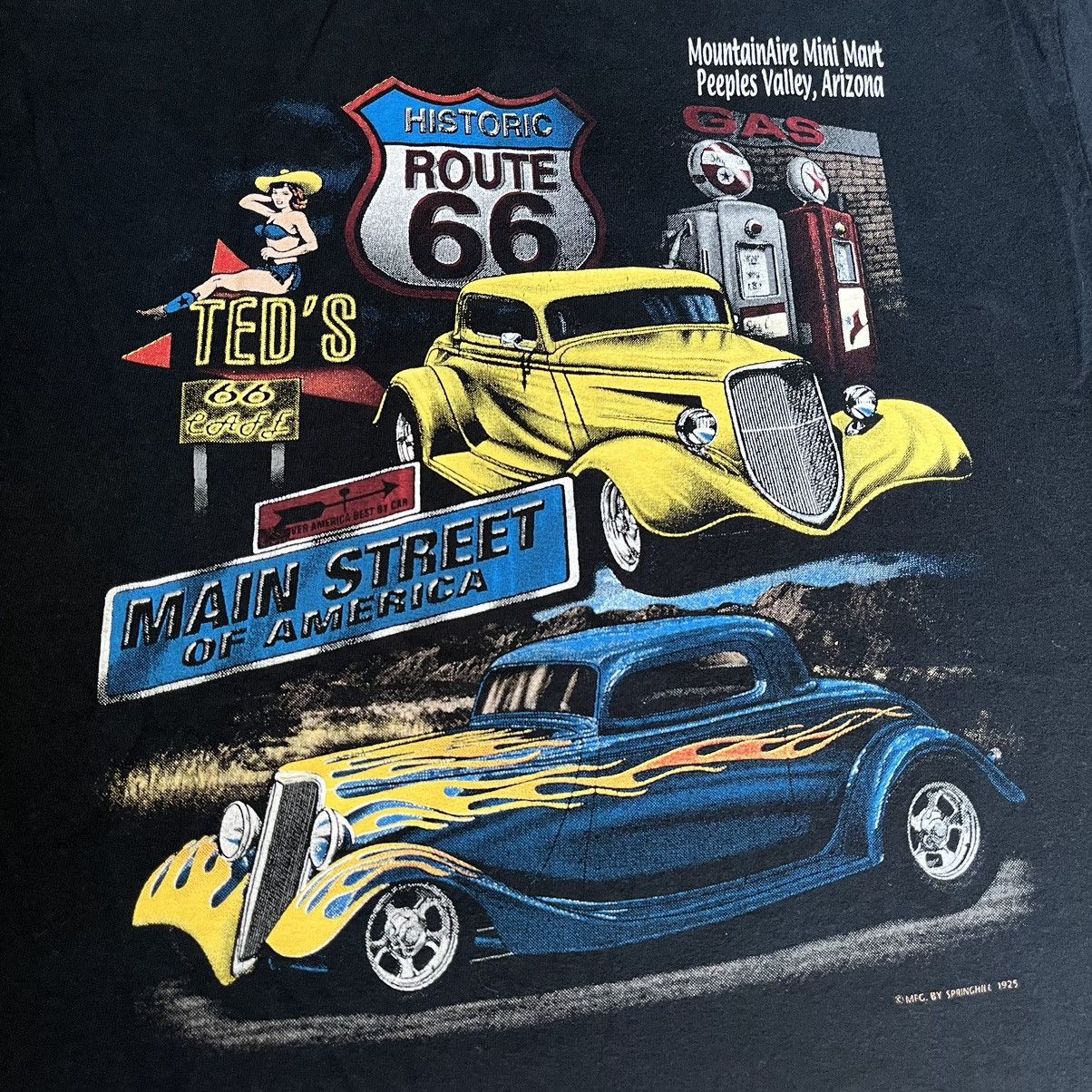 Vintage Vintage 2000s Route 66 Mini Mart Retro Car Graphic Tee 1925 Size US L / EU 52-54 / 3 - 3 Thumbnail