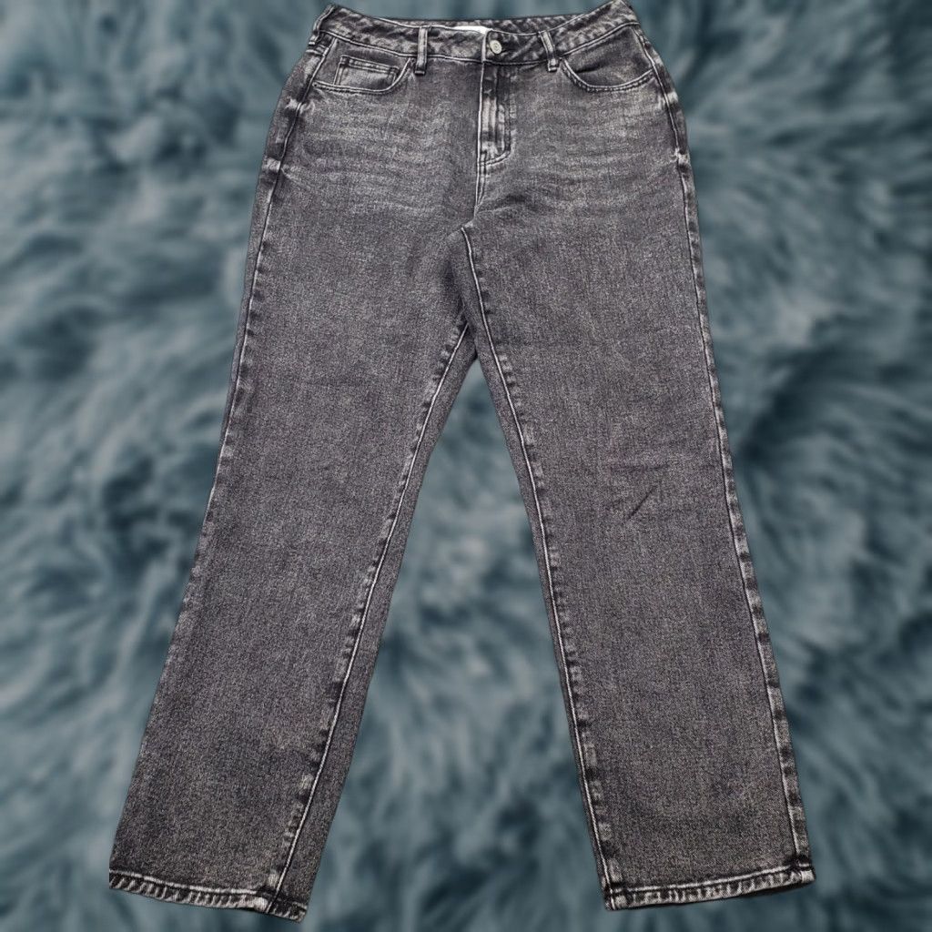 Pacsun PacSun Mom Jeans Womens 28 Black Denim Stretch Dark Wash Whiskered Straight Leg Jeans Womens 28 Black PacSun Mom Jeans Size 28" / US 6 / IT 42 - 1 Thumbnail
