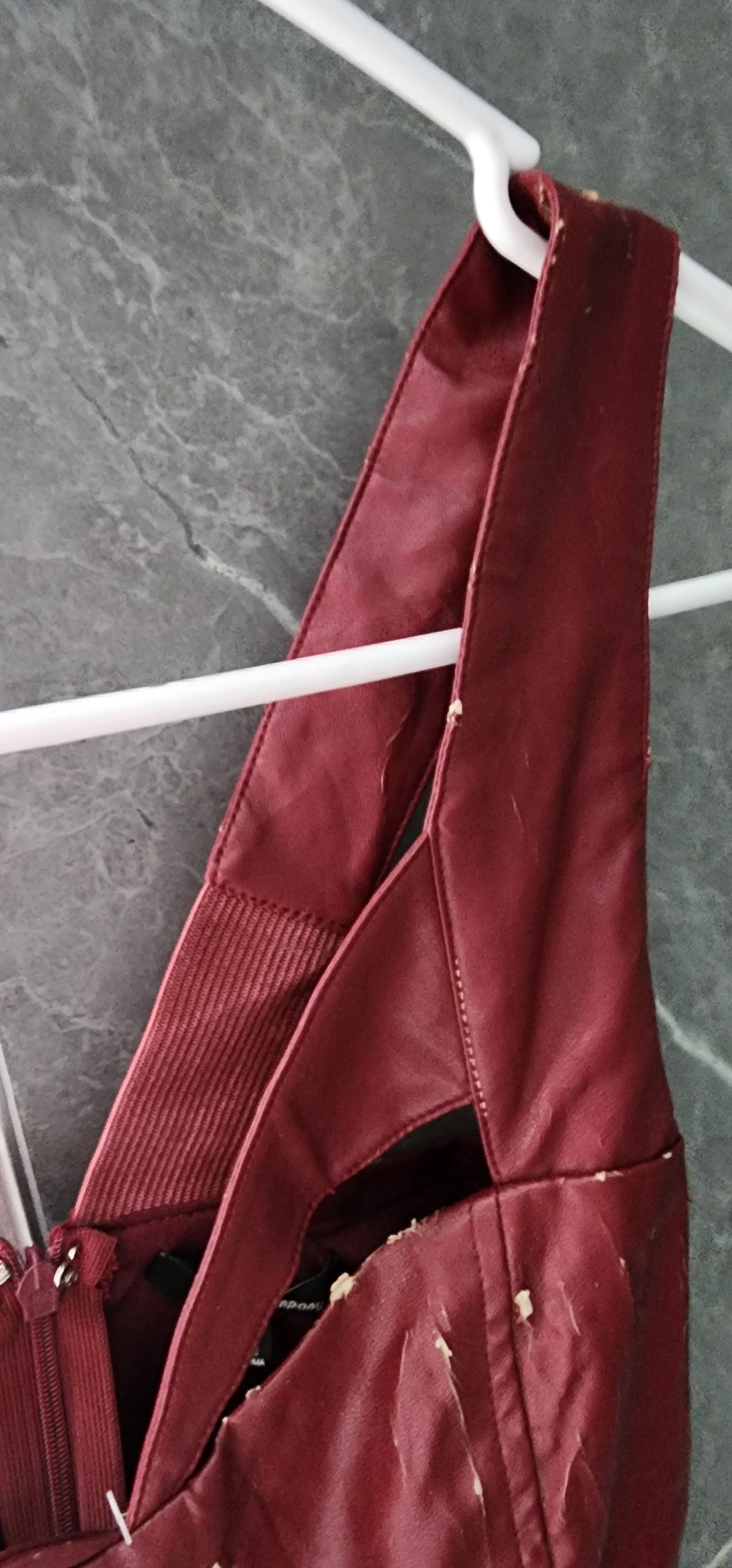 Other The Clothing Company Burgundy Faux Leather Dress Small Size S / US 4 / IT 40 - 9 Thumbnail