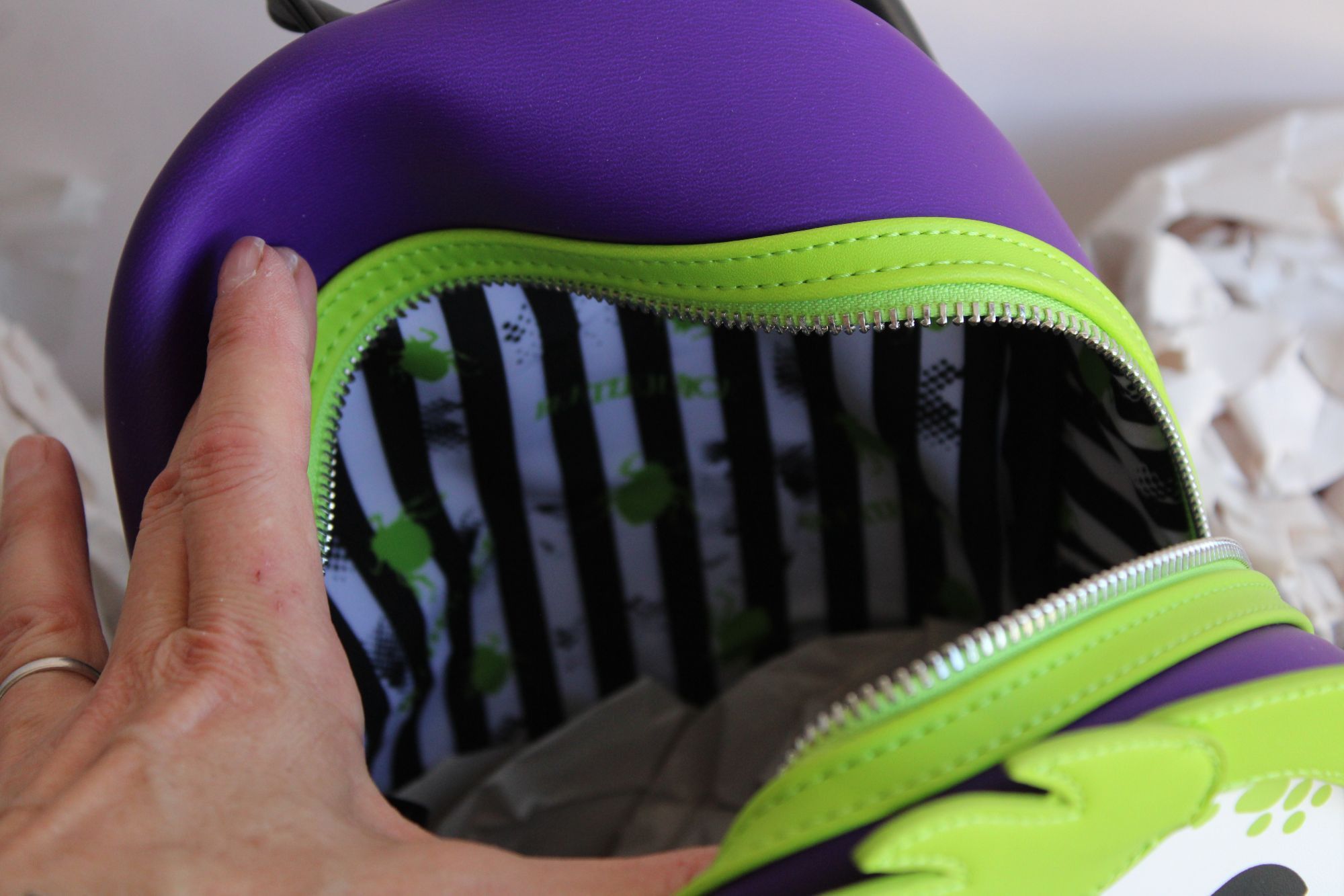 Other Loungefly Beetlejuice Backpack, New With Tags, Green and Pur Size ONE SIZE - 11 Thumbnail