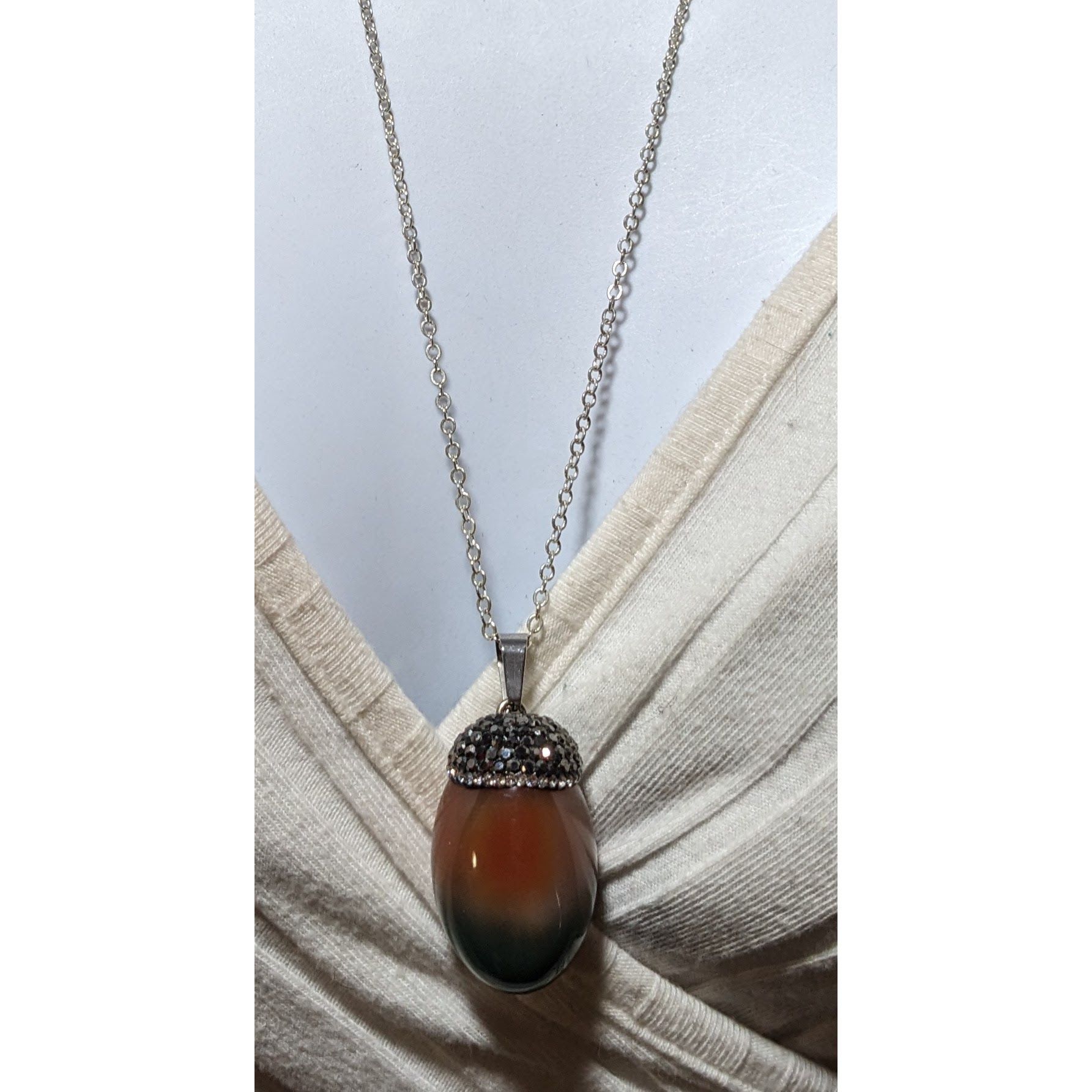 Other Orange And Green Rhinestone Capped Gemstone Necklace Size ONE SIZE - 7 Thumbnail