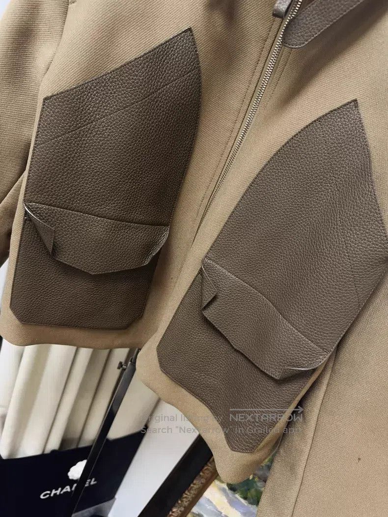 Hermes Hermes Sheepskin Collar Patch Deer Leather Brown Jacket Co Size XS / US 0-2 / IT 36-38 - 4 Thumbnail