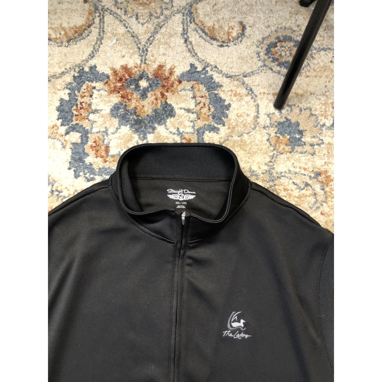 Vintage Straight Down Mens Vest 2XL Black 1/4 Zip Mock Neck Pockets Logo Embroidered Sleeveless Knitted Sweater Vest Size US XXL / EU 58 / 5 - 2 Thumbnail