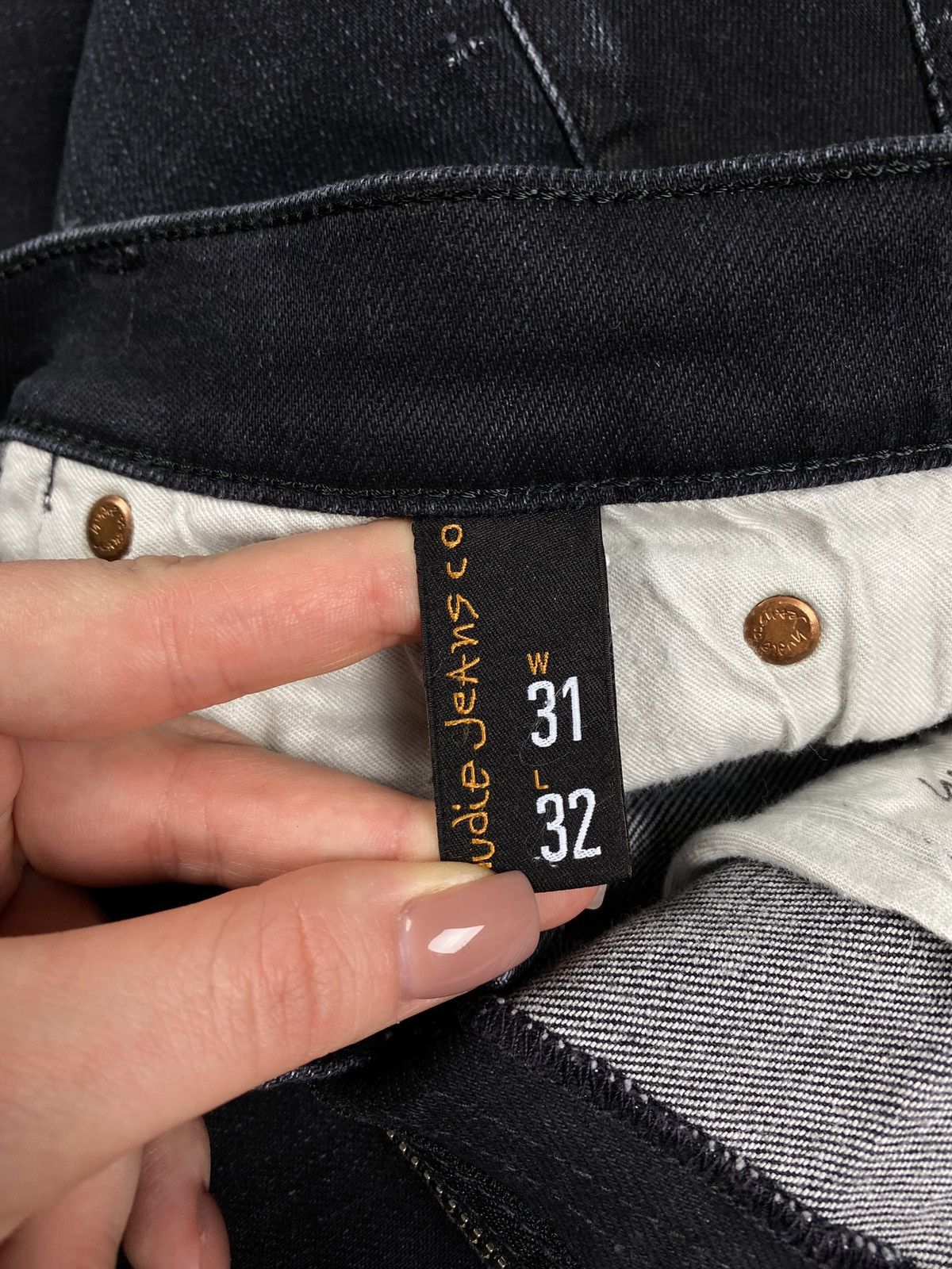 Nudie Jeans Nudie Jeans Co Tube Tom Org. Back In Black men’s jeans Size US 31 - 14 Thumbnail
