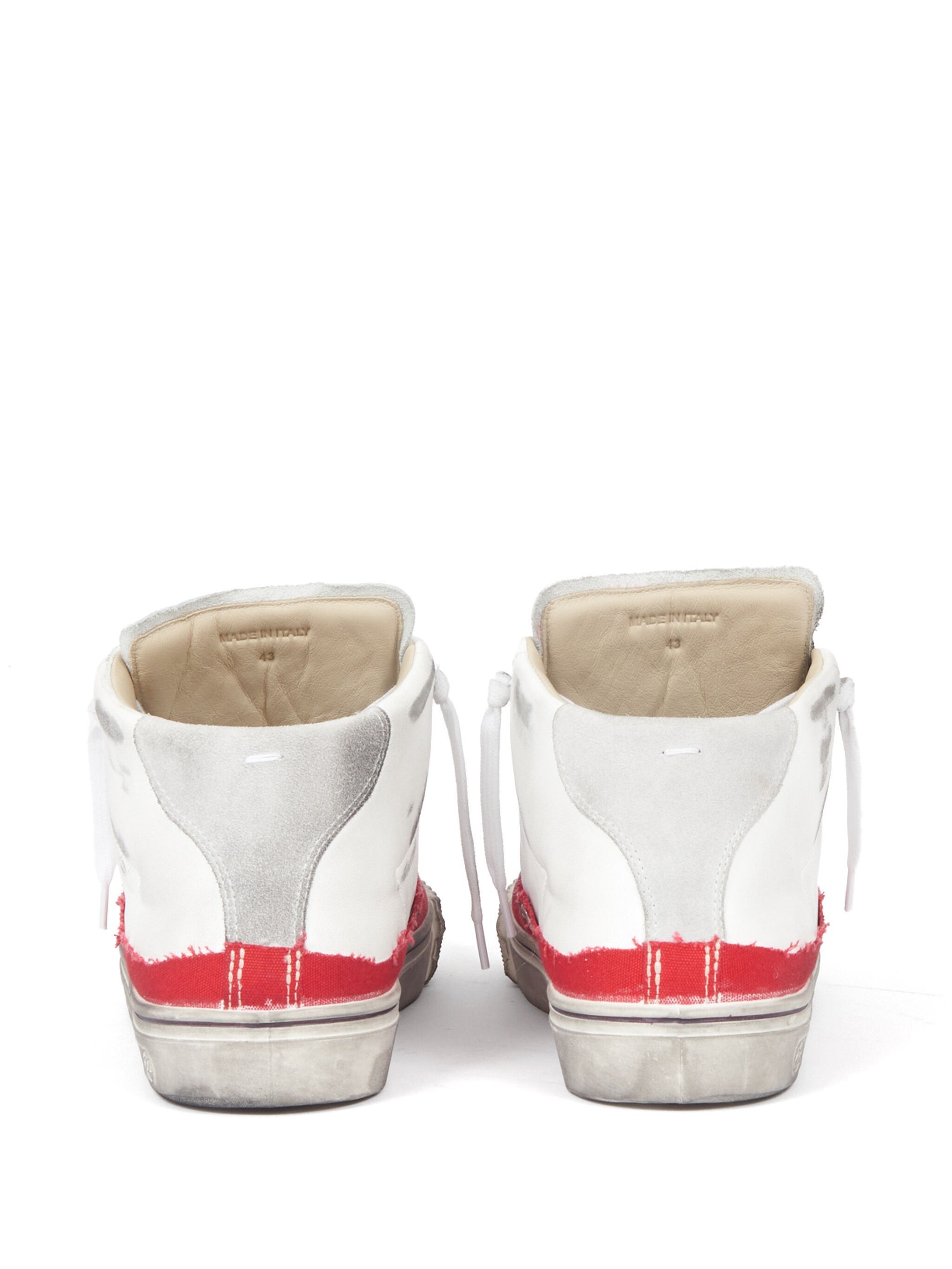 Maison Margiela o1w1db11125 New Evolution Leather Sneakers in Red/White Size US 12 / EU 45 - 3 Thumbnail