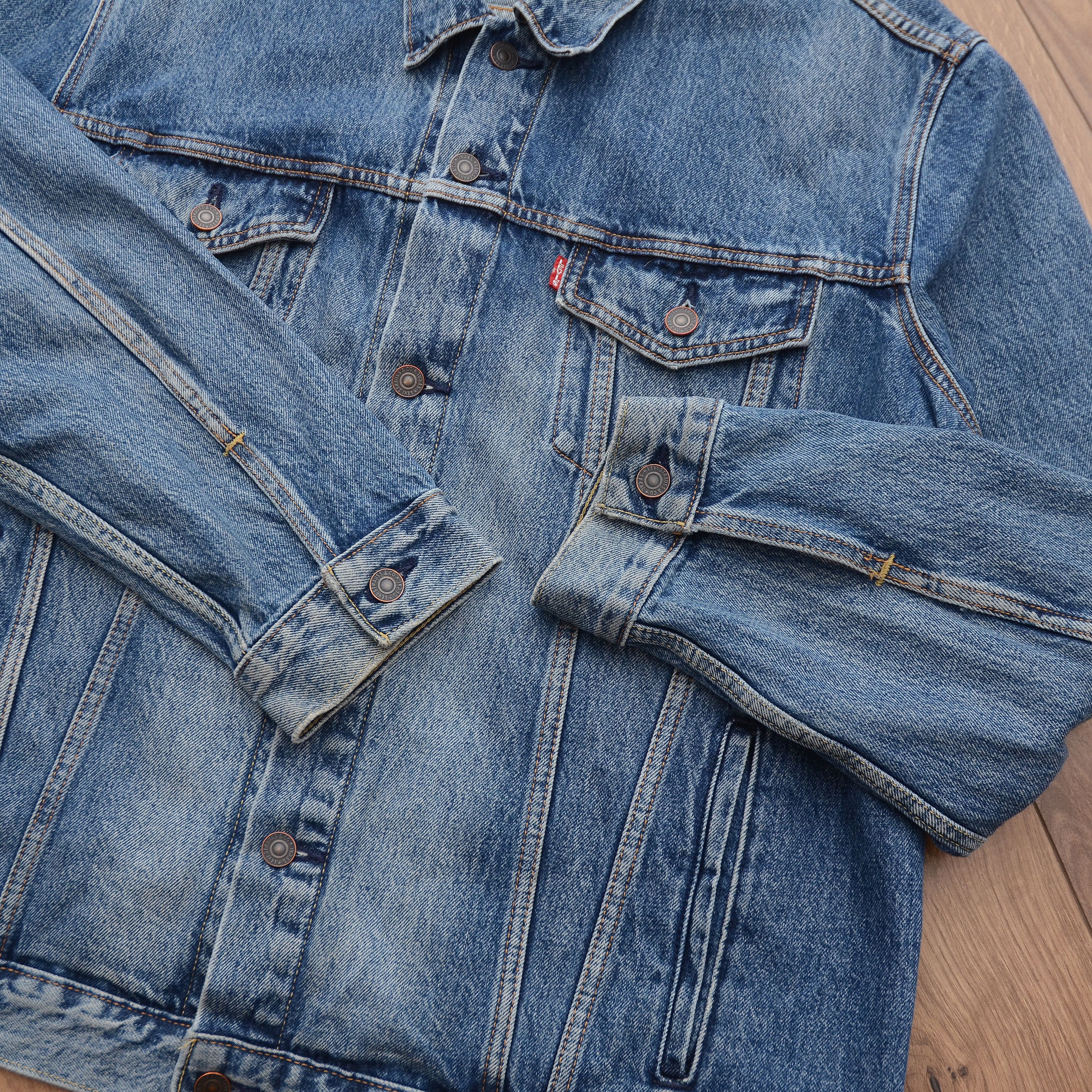 Levi's Levi’s Premium Trucker Jacket Jean Denim Big E Tab Vintage Size US XXL / EU 58 / 5 - 10 Thumbnail