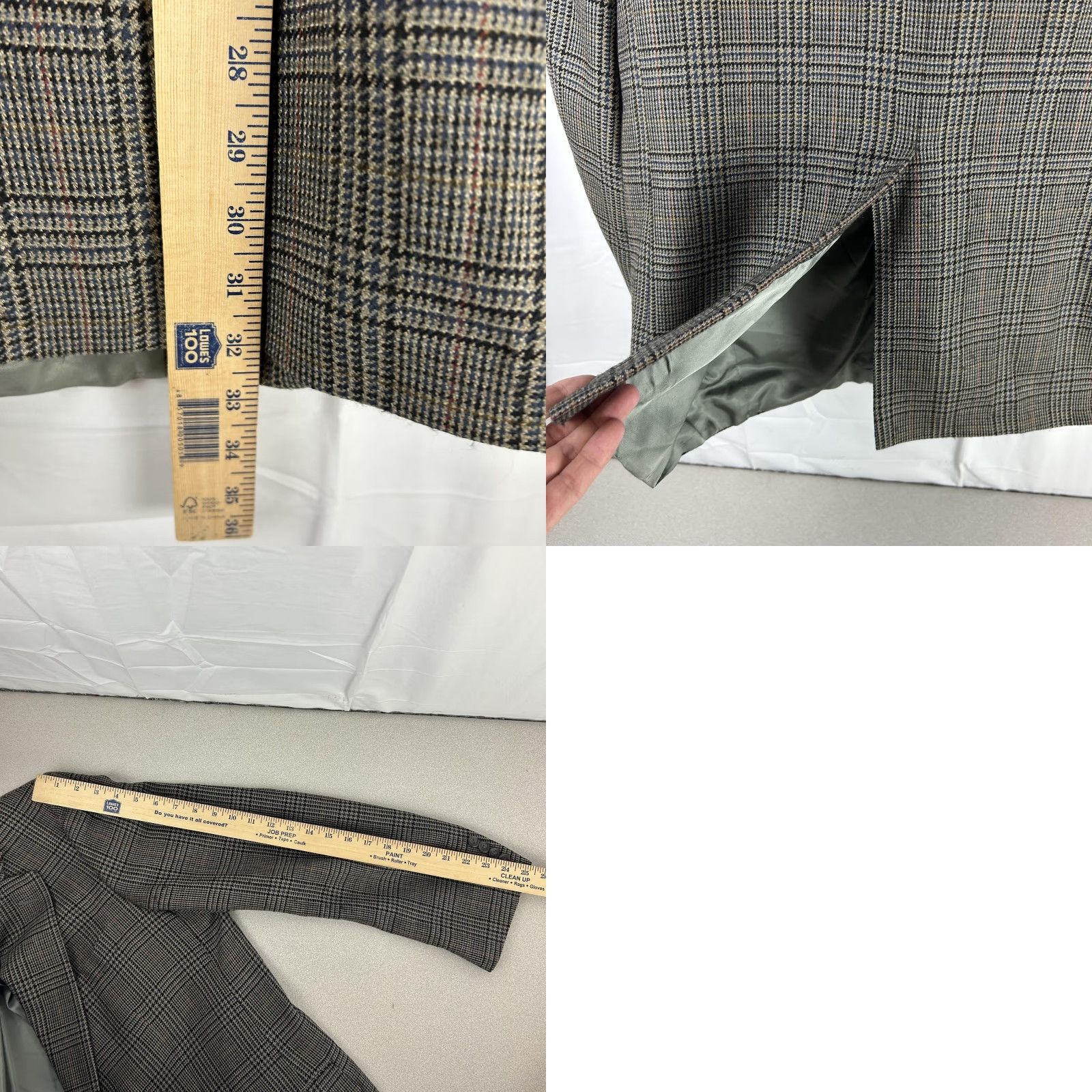 Brooks Brothers Brooks Brothers Blazer Mens 44 Gray Plaid Wool Tweed Two-Button Notch Lapel Single Breasted Sport Coat Long USA 2 Piece Business Casual Mens Size 44R - 10 Thumbnail