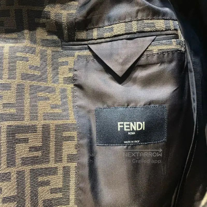Fendi Fendi Graphic Khaki Cotton Blazer for Men . Size US M / EU 48-50 / 2 - 2 Thumbnail