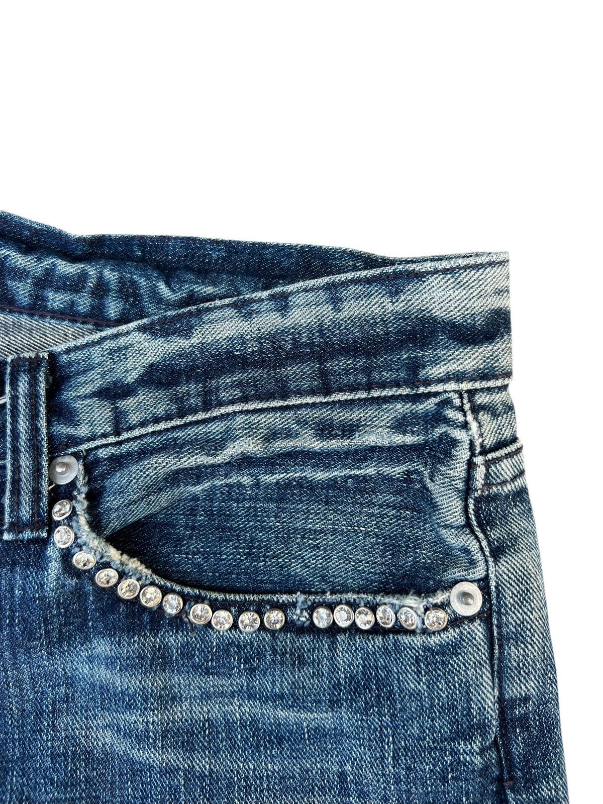 Vintage ABX. Japan Ripped Distressed Denim Studded Bootcut Jeans Size US 30 / EU 46 - 10 Thumbnail