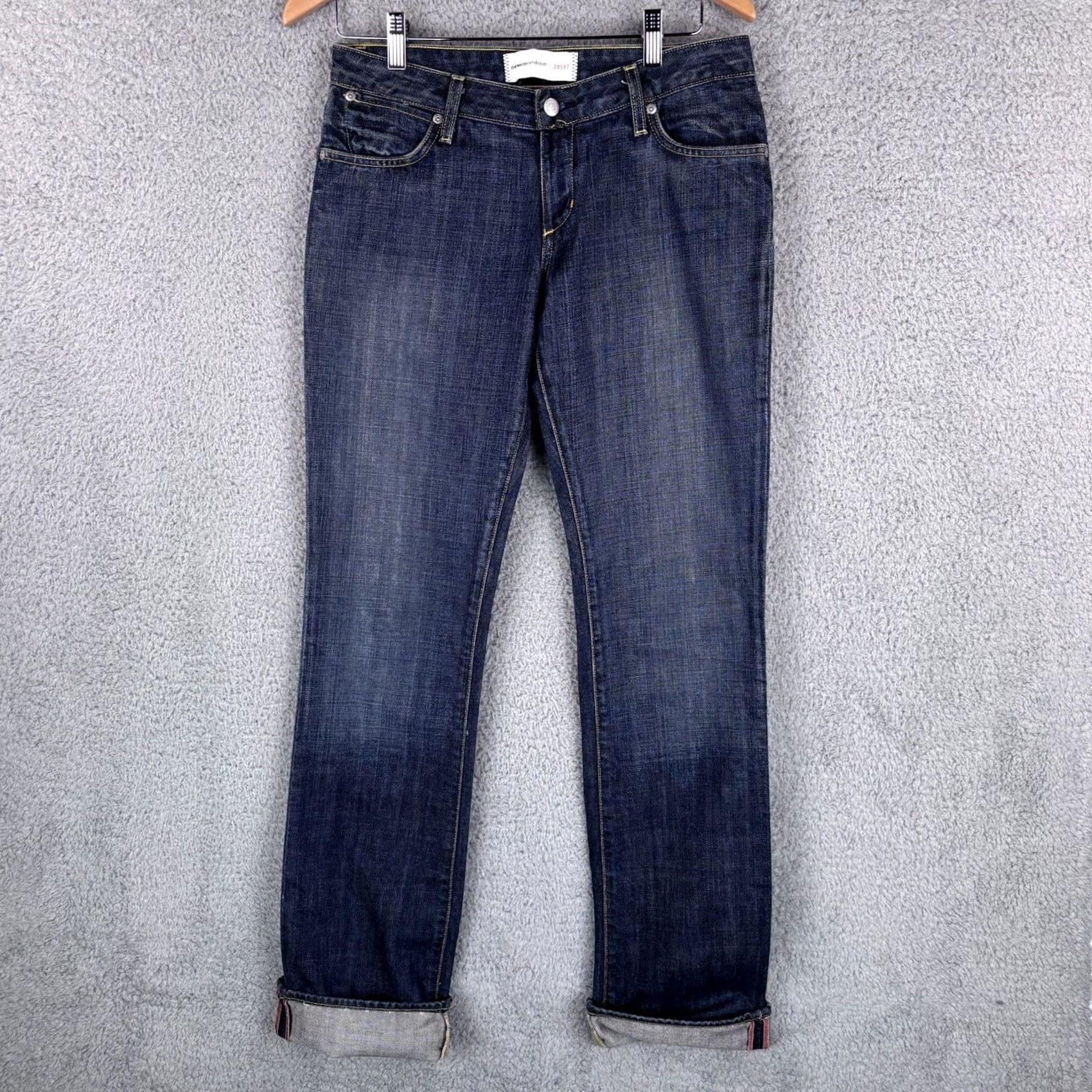 Denime VINTAGE Paper Denim & Cloth Jeans Womens 28 Slim Low Rise 5-Pocket Denim Blue 30x36 US Made Ladies Mens? Size 30" / US 8 / IT 44 - 2 Thumbnail