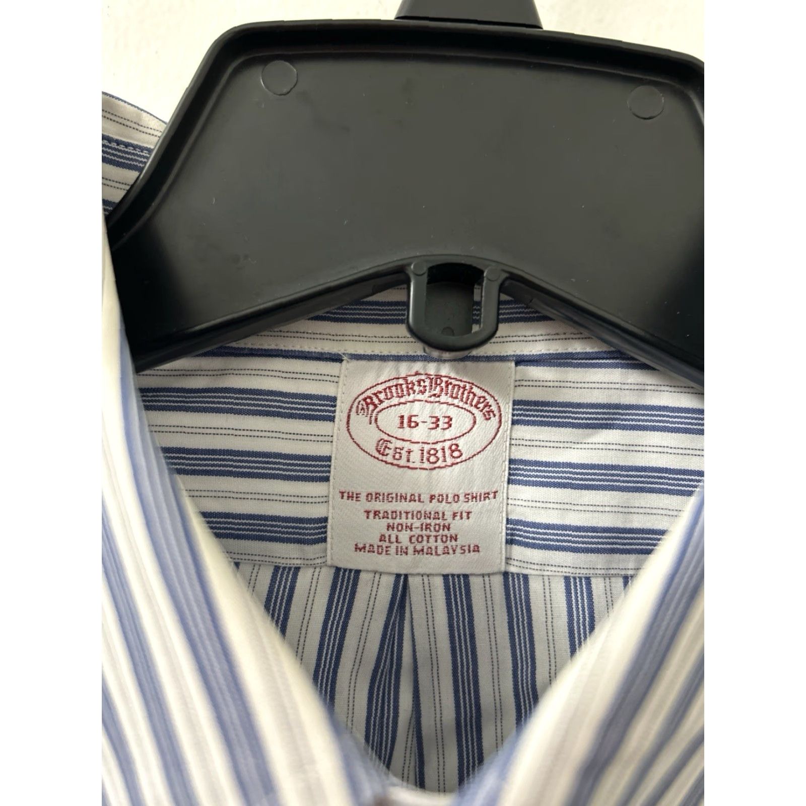Brooks Brothers Brooks Brothers Original Polo Shirt Mens 16 Blue White Striped Traditional L/S Dress Shirt Non-Iron Button-Down Collar Size US L / EU 52-54 / 3 - 6 Thumbnail