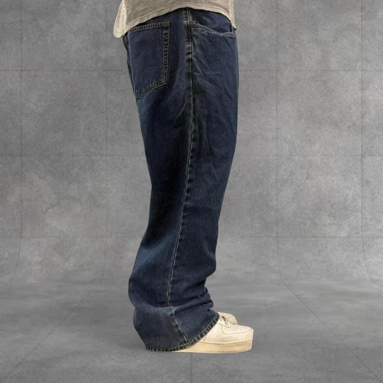 Vintage Crazy Vintage Y2K/2000s Super Baggy Workwear Style Medium Wash Denim Jeans! Size US 40 / EU 56 - 2 Thumbnail