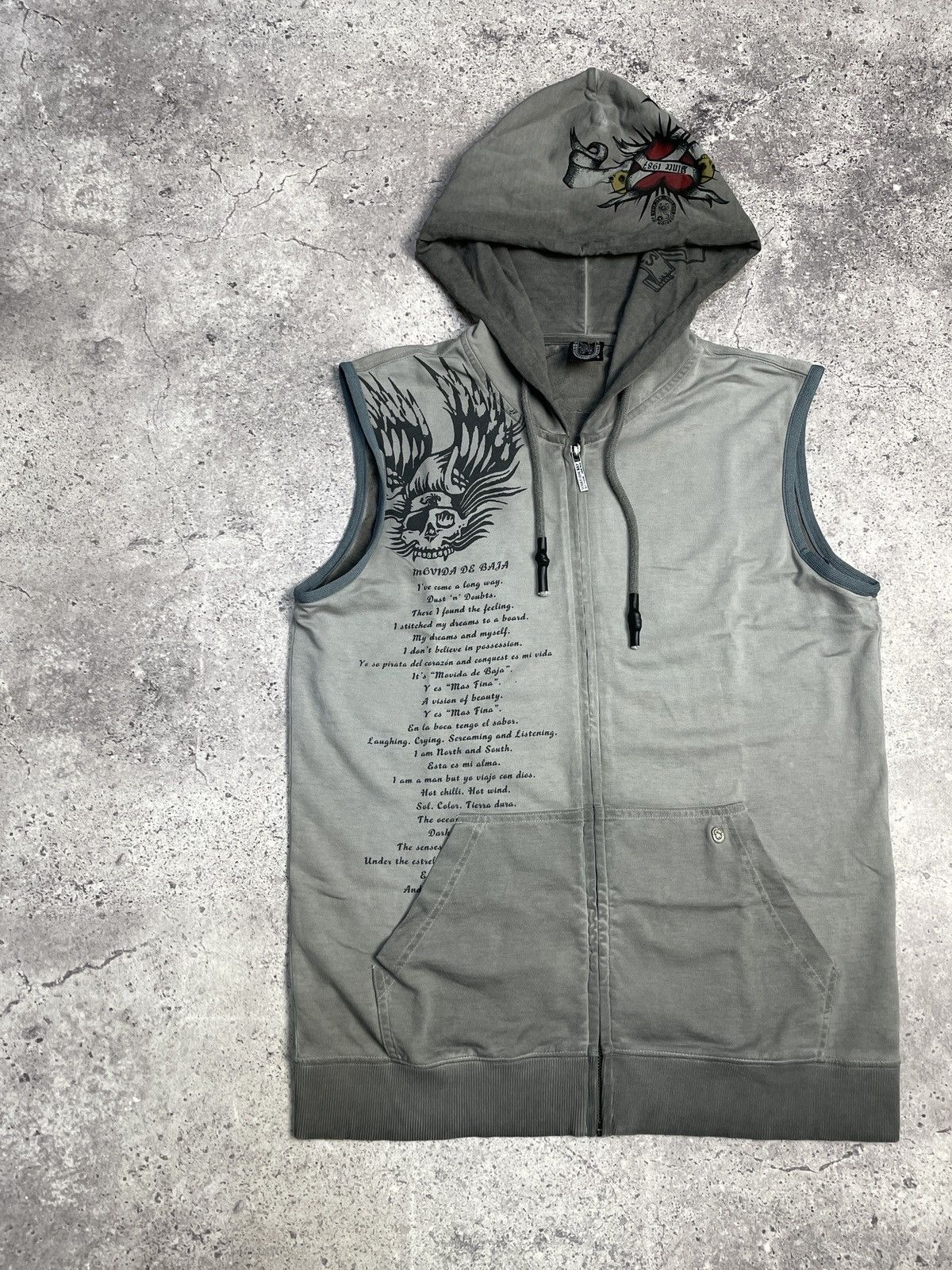 Insane Vintage 00s affliction TYPE goth opium STYLE hoodie