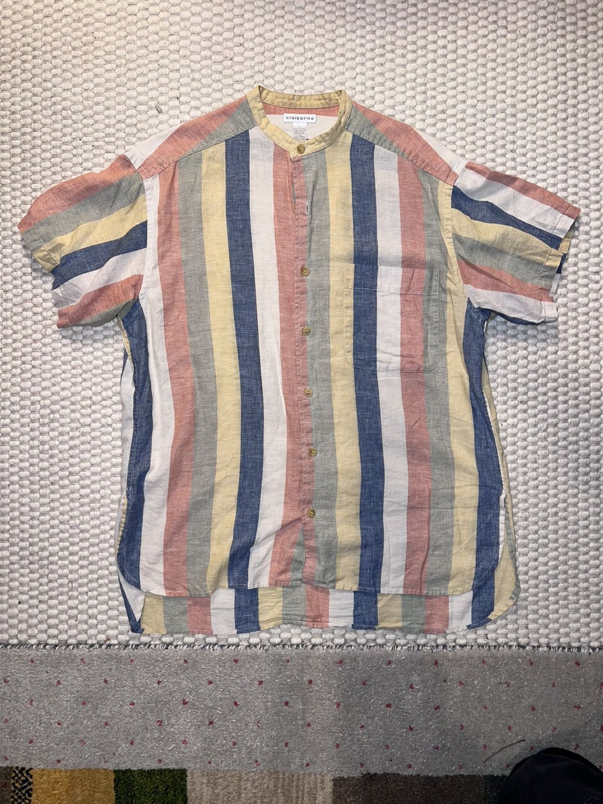 Liz Claiborne × Vintage Vintage Striped Short-Sleeve Button Down Size US L / EU 52-54 / 3 - 1 Thumbnail