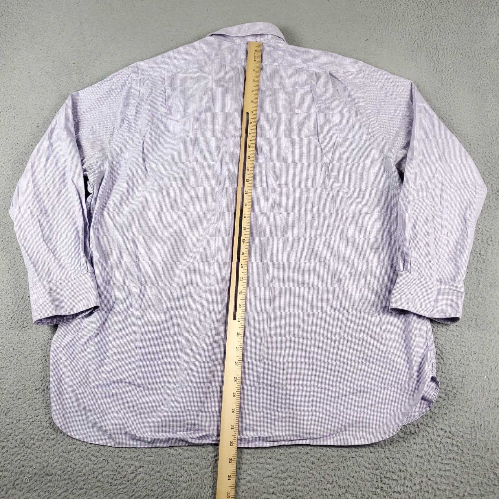 Ralph Lauren Ralph Lauren Dress Shirt Mens 18 Purple Check Long Sleeve Button-Up Regular Fit Size 48R - 6 Thumbnail