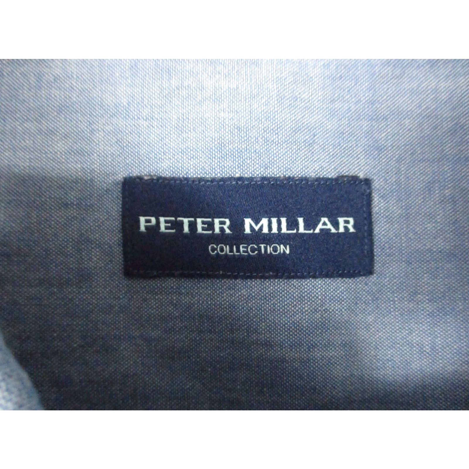 Peter Millar Peter Millar Mens Shirt XL Cotton Blue Long Sleeve Button-Up Shirt Size US XL / EU 56 / 4 - 3 Thumbnail
