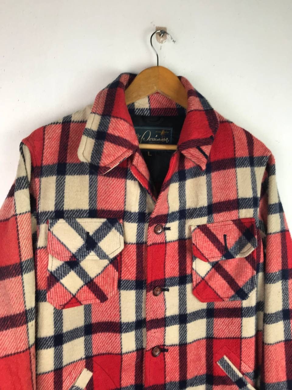 Flannel × Vintage Vintage Rare Design Checkered Box Wool Flannel Size US L / EU 52-54 / 3 - 7 Thumbnail