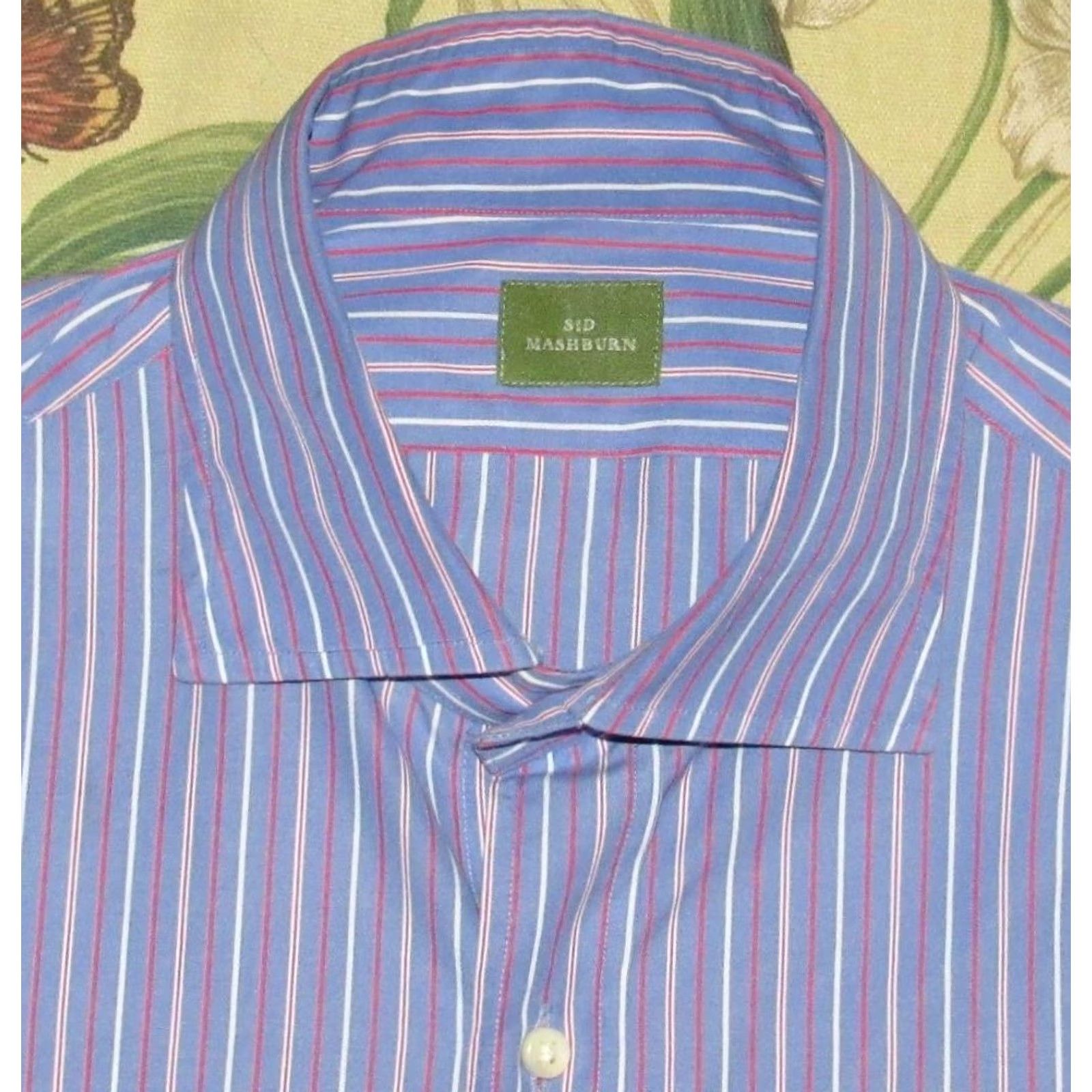 Sid Mashburn SID MASHBURN Blue Striped Long Sleeve Button Down Shirt M Mens Size US M / EU 48-50 / 2 - 2 Thumbnail