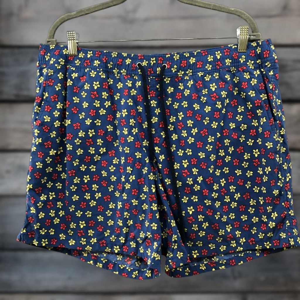 J.Crew VINTAGE J.CREW 6'' Stretch Eco Swim Trunk XL Blue Floral Jumping Flowers Mens Size US 36 / EU 52 - 1 Thumbnail